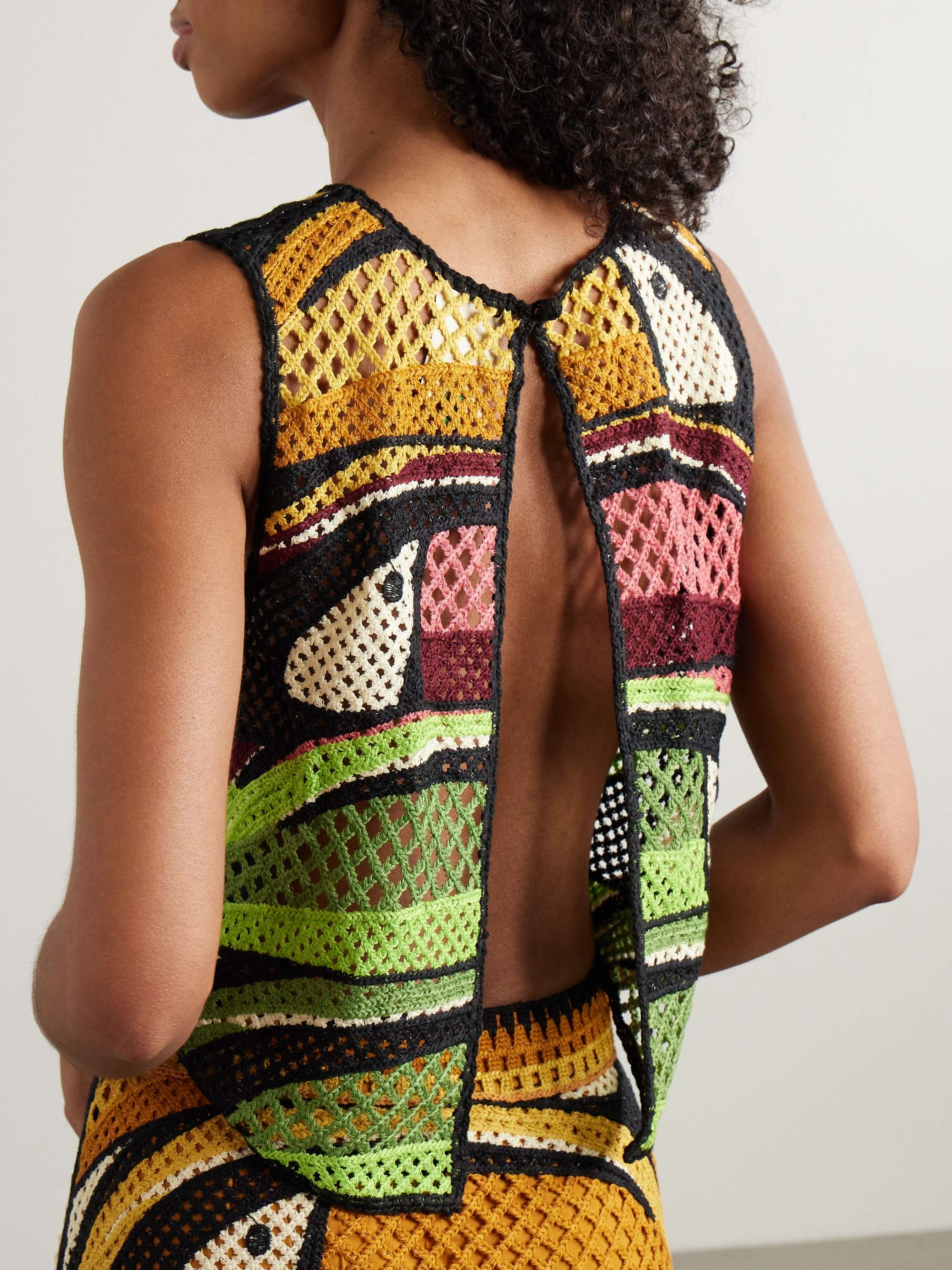 Toucan Tree crocheted top view