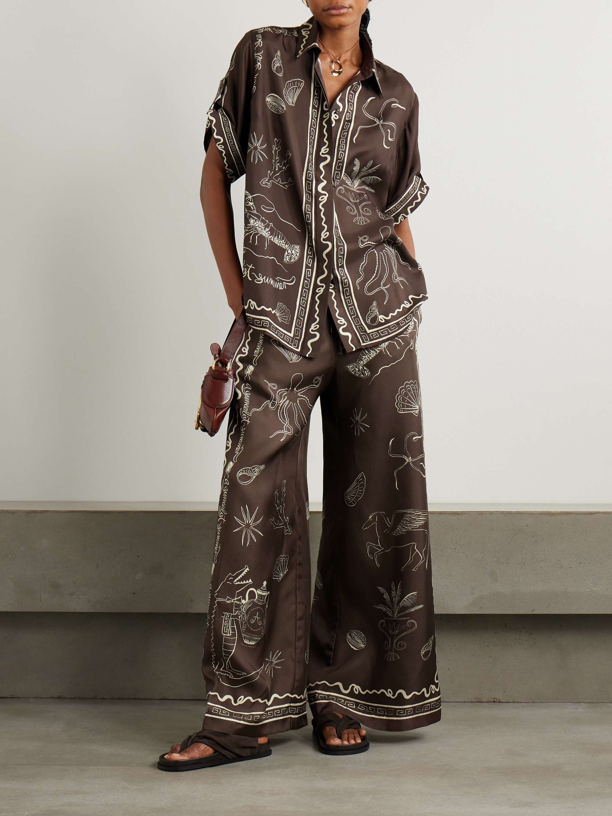 + Sam Pauletto Sammy printed silk-twill shirt view