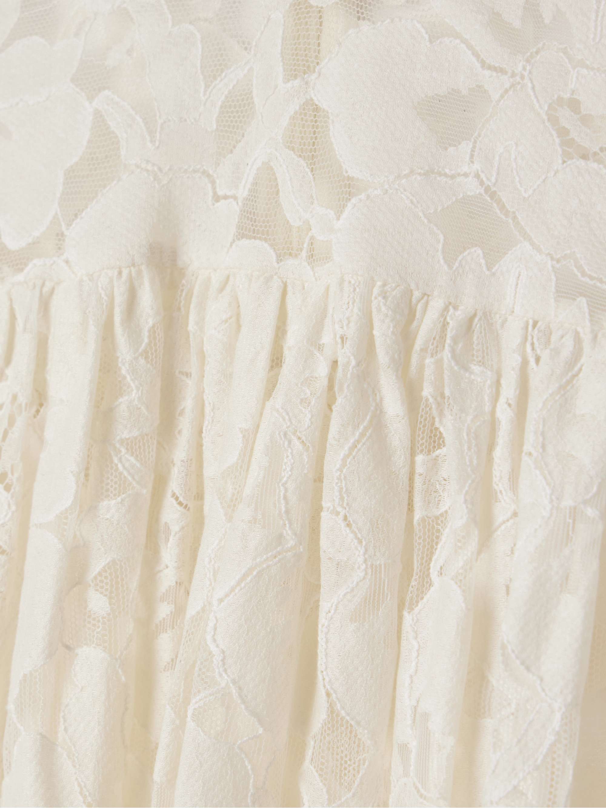 Illuminate gathered cotton-blend lace blouse view