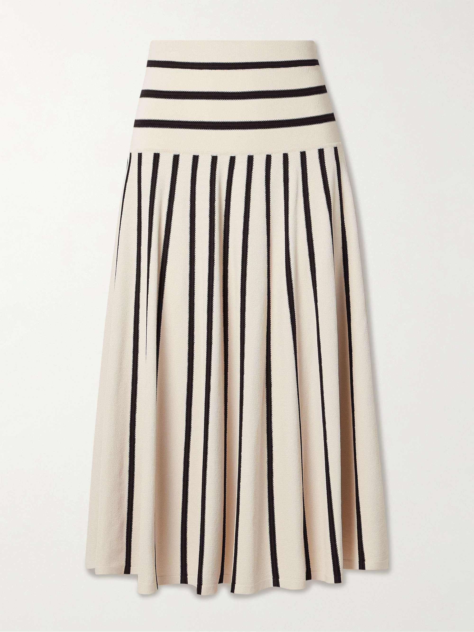 Illuminate striped knitted midi skirt view
