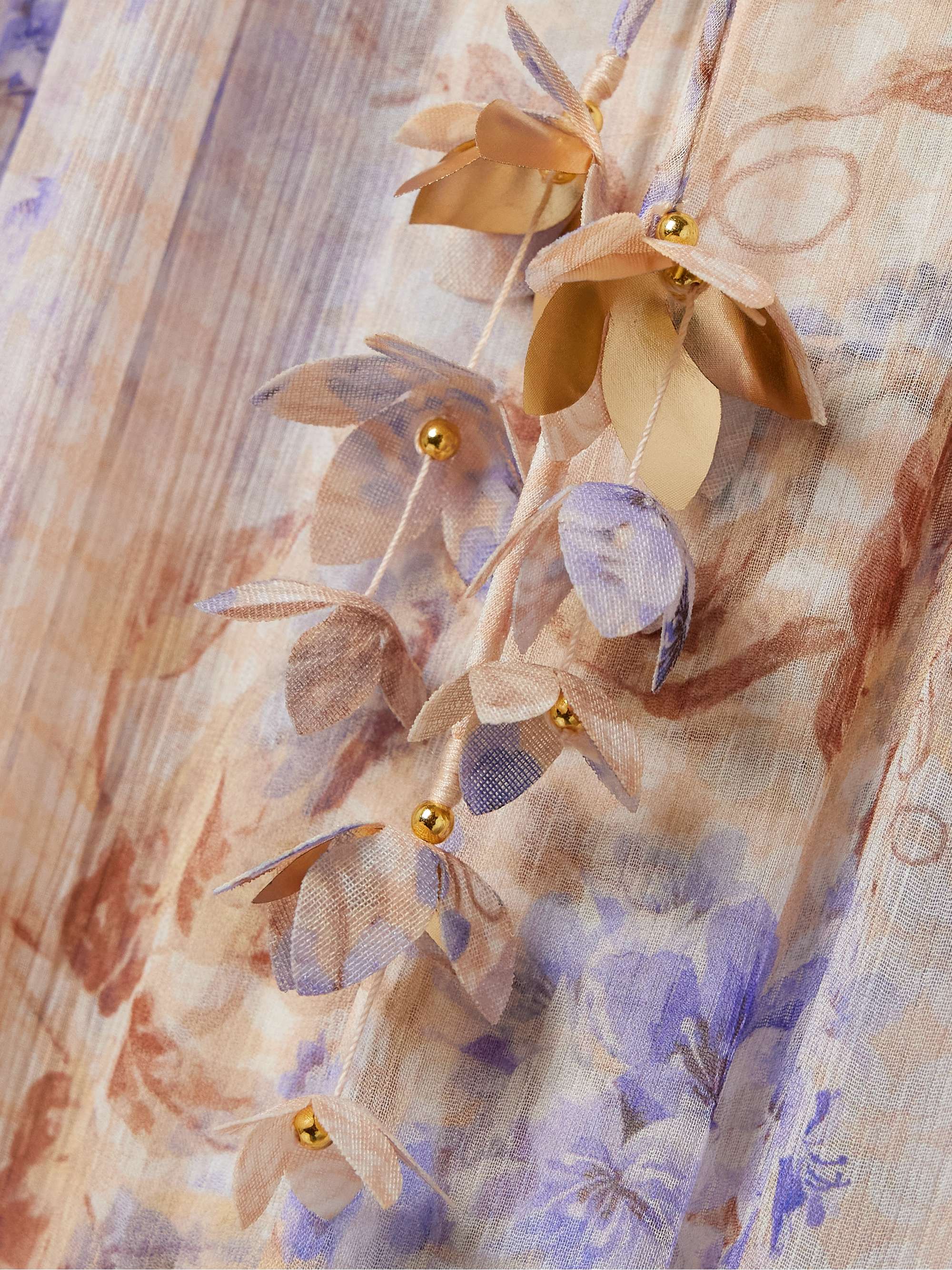 Dawning appliquéd floral-print crepon midi dress view
