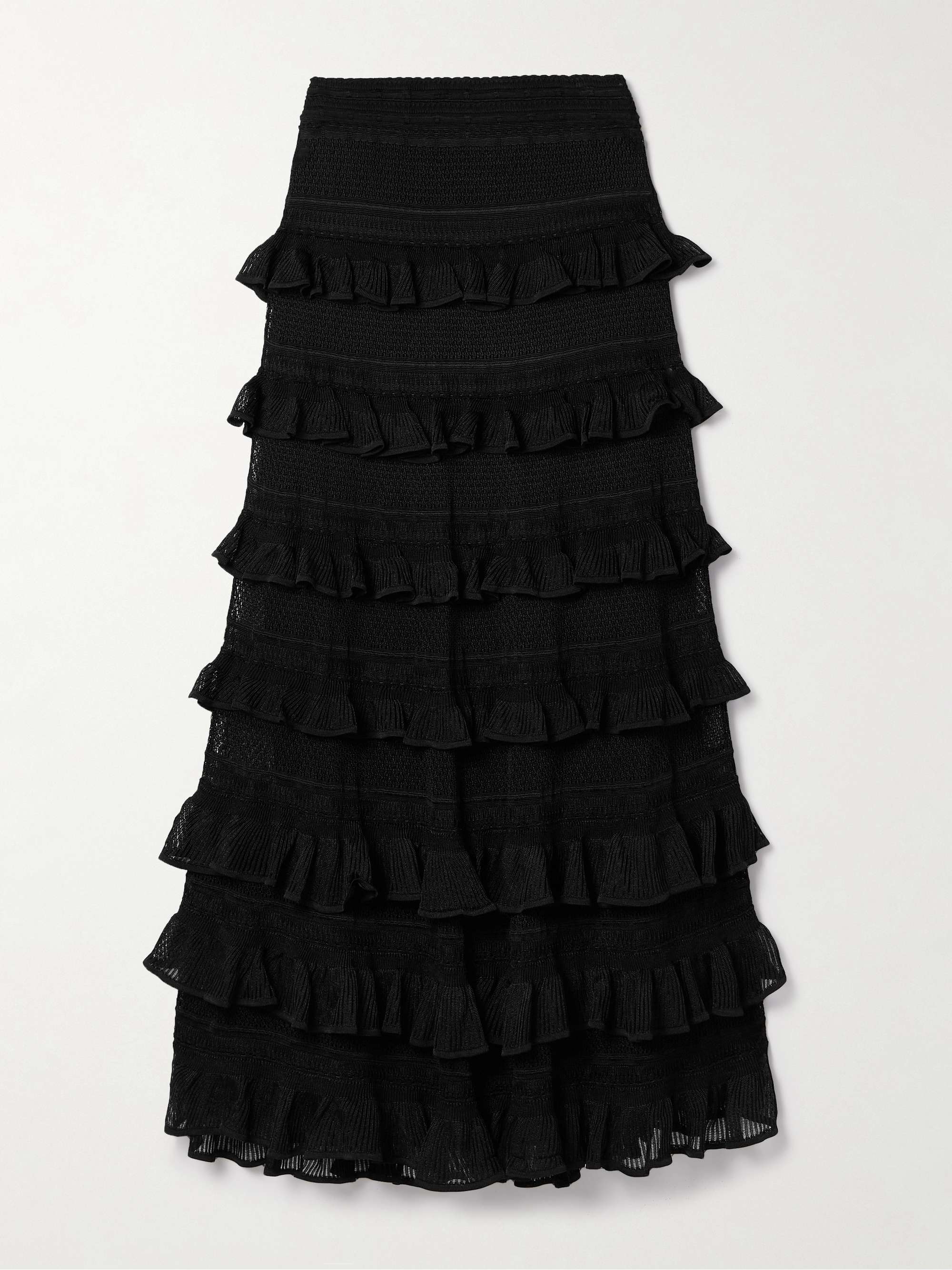 Illuminate ruffled knitted maxi skirt view