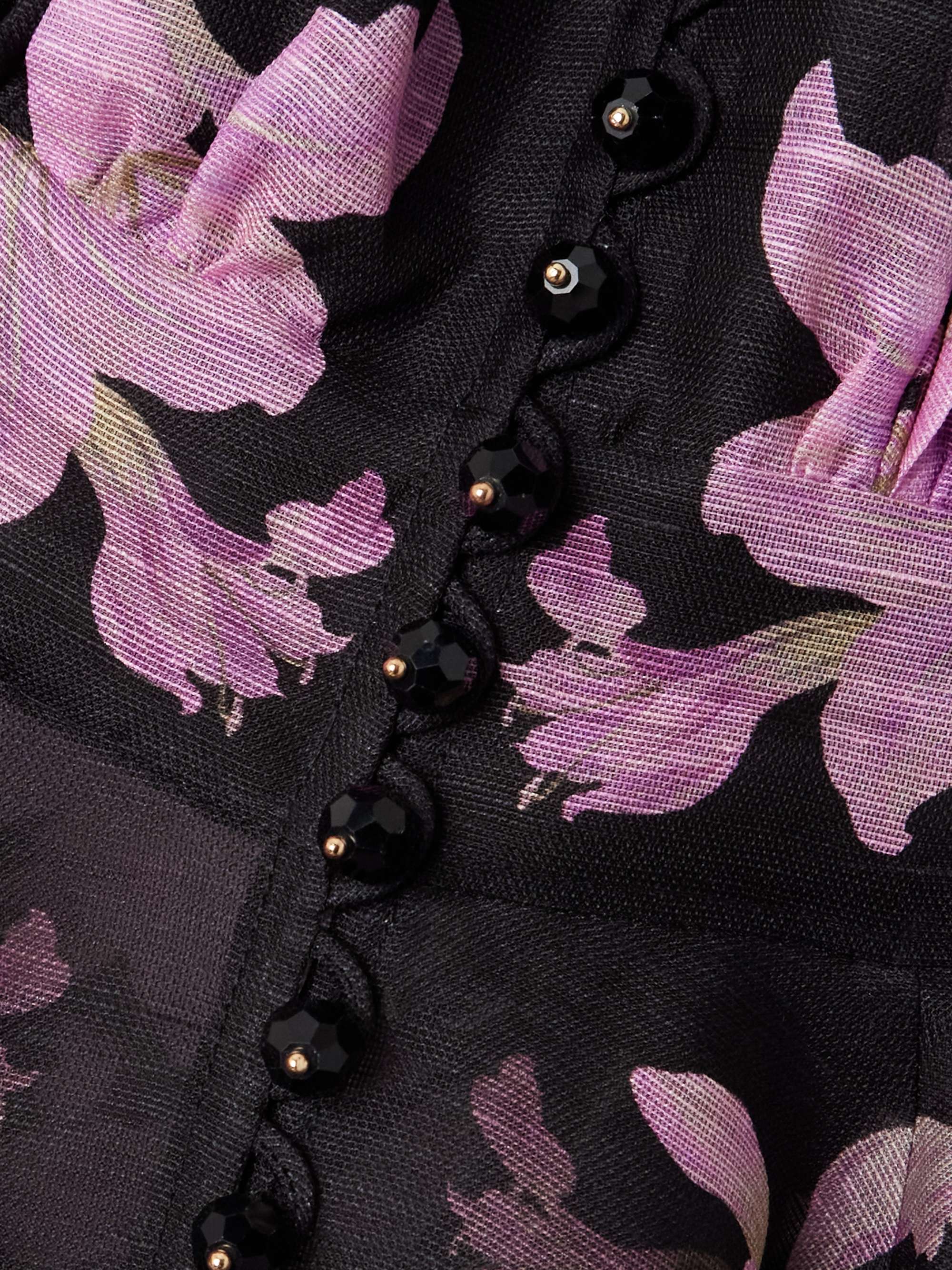Dawning bead-embellished floral-print linen and silk-blend blouse view