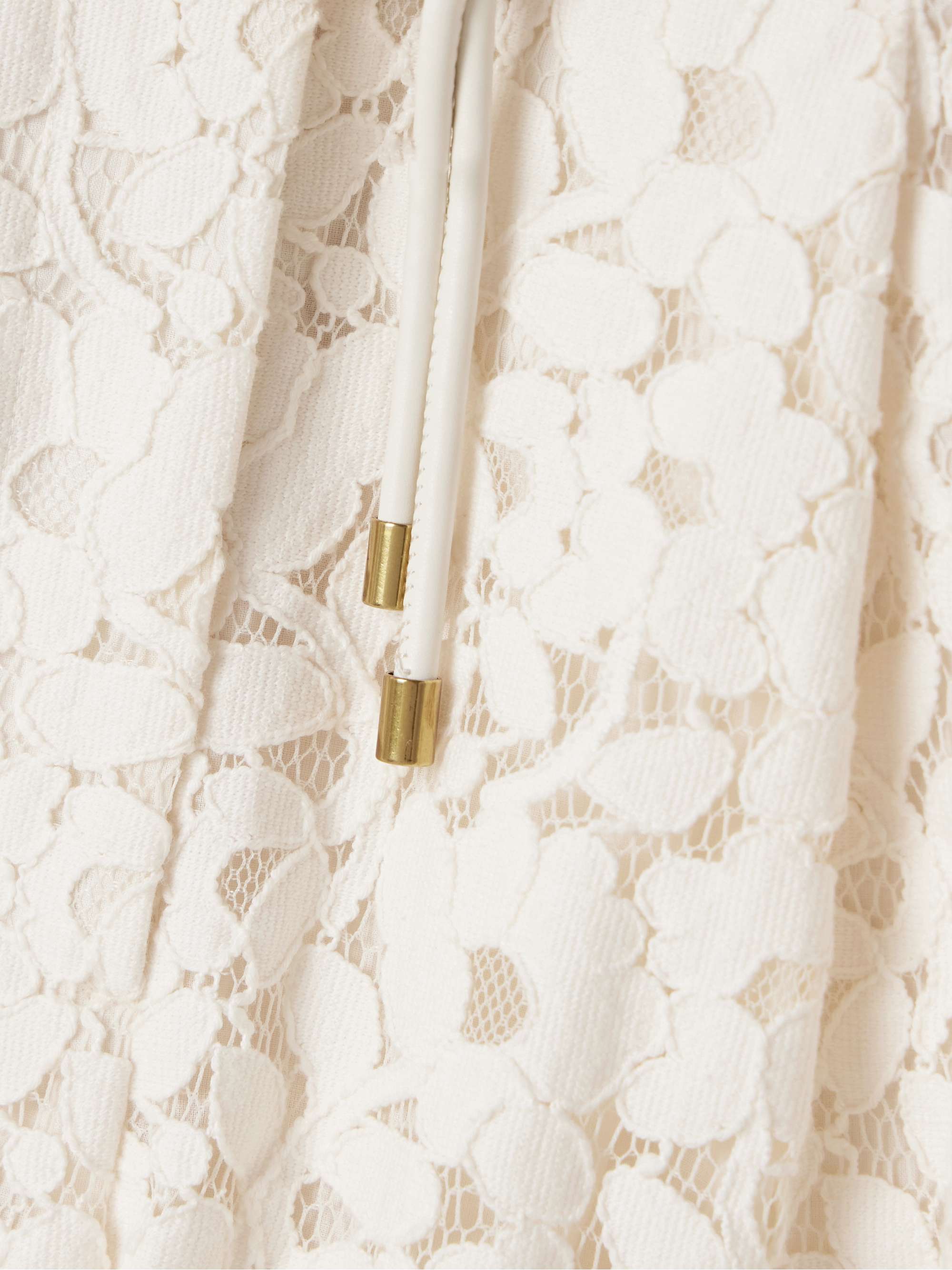 Illuminate belted cotton-blend corded lace shorts view