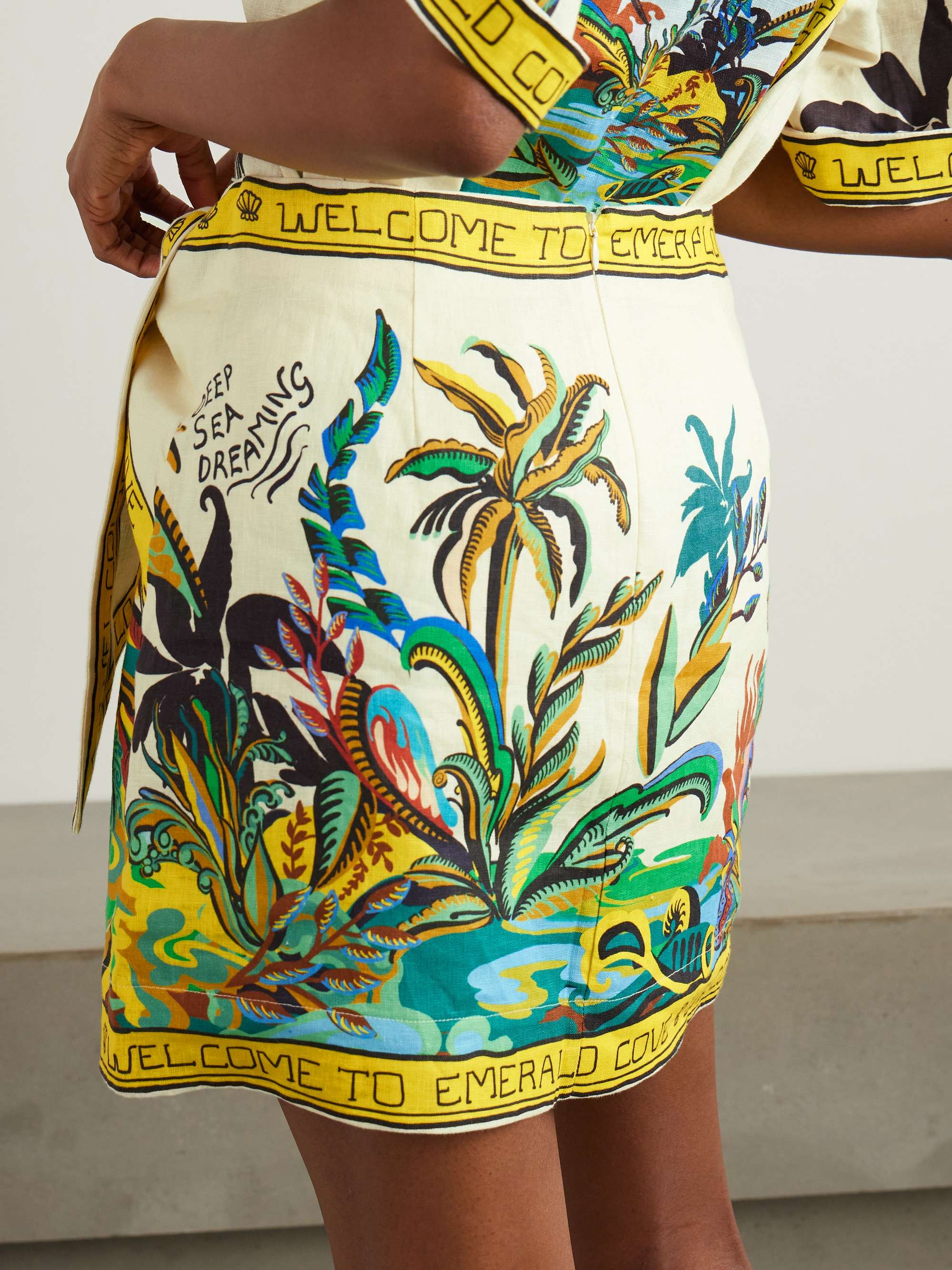 Day Dream wrap-effect linen mini skirt view