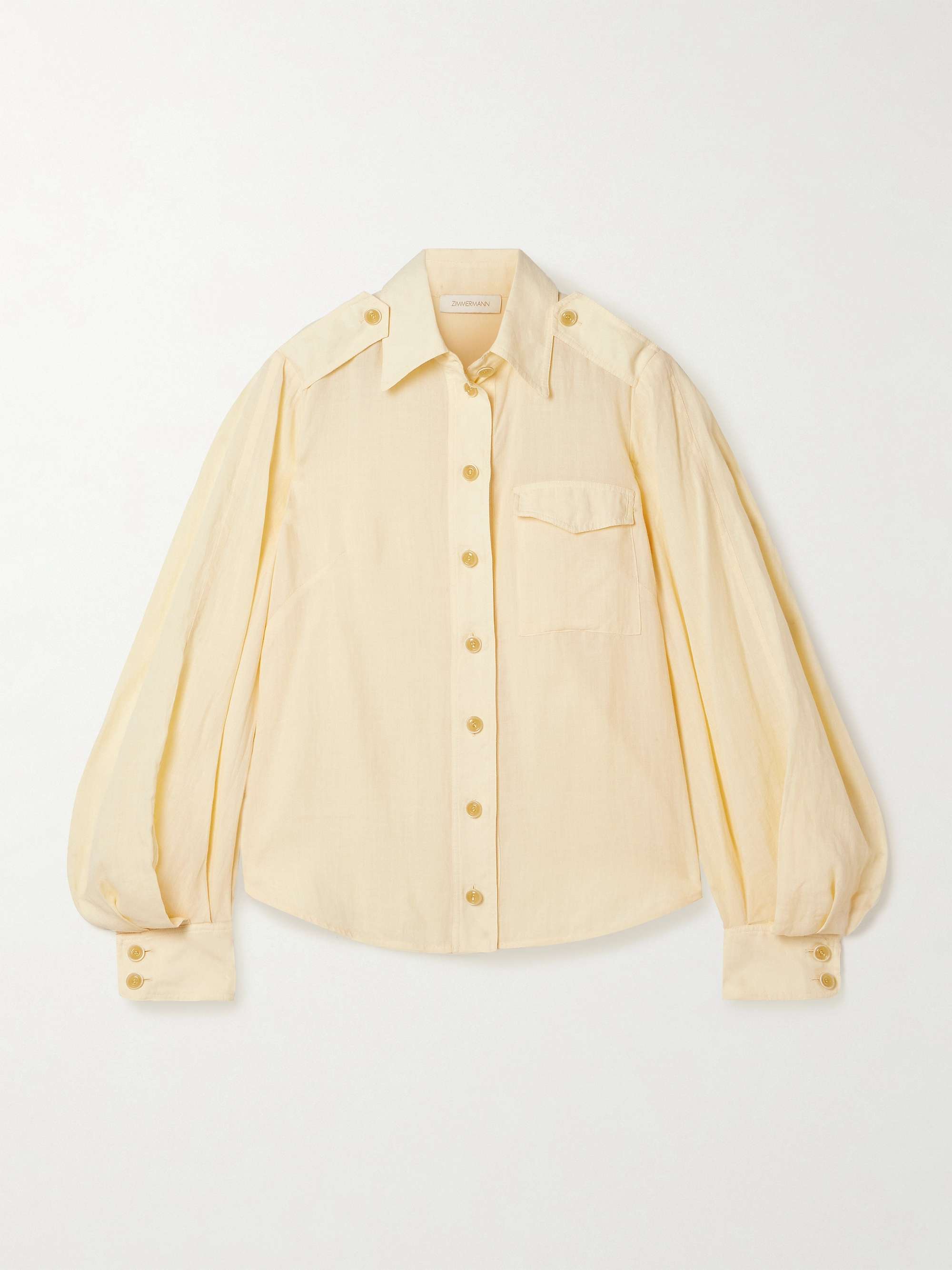 Illuminate pleated ramie shirt view