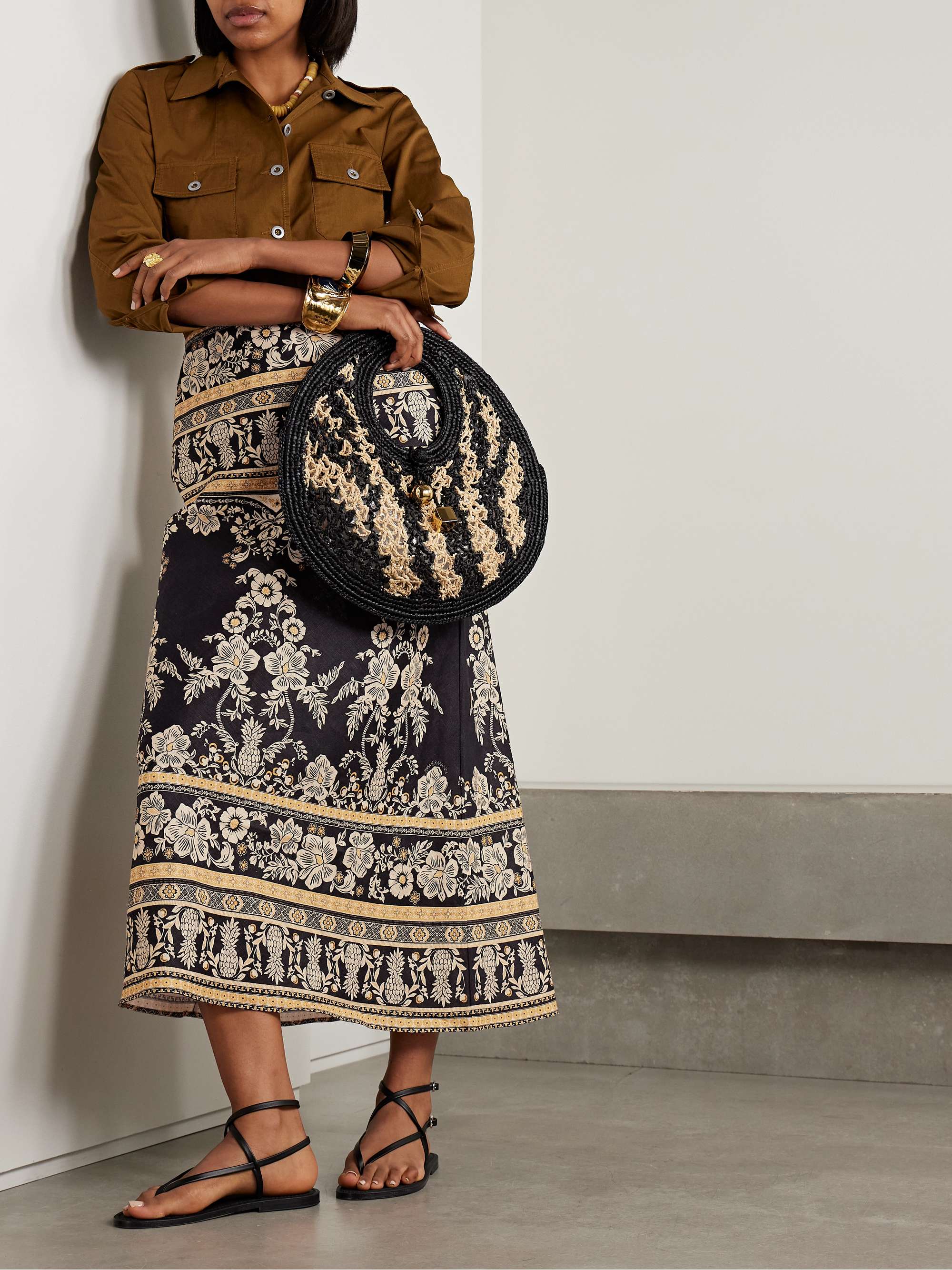 Balance printed linen maxi skirt view
