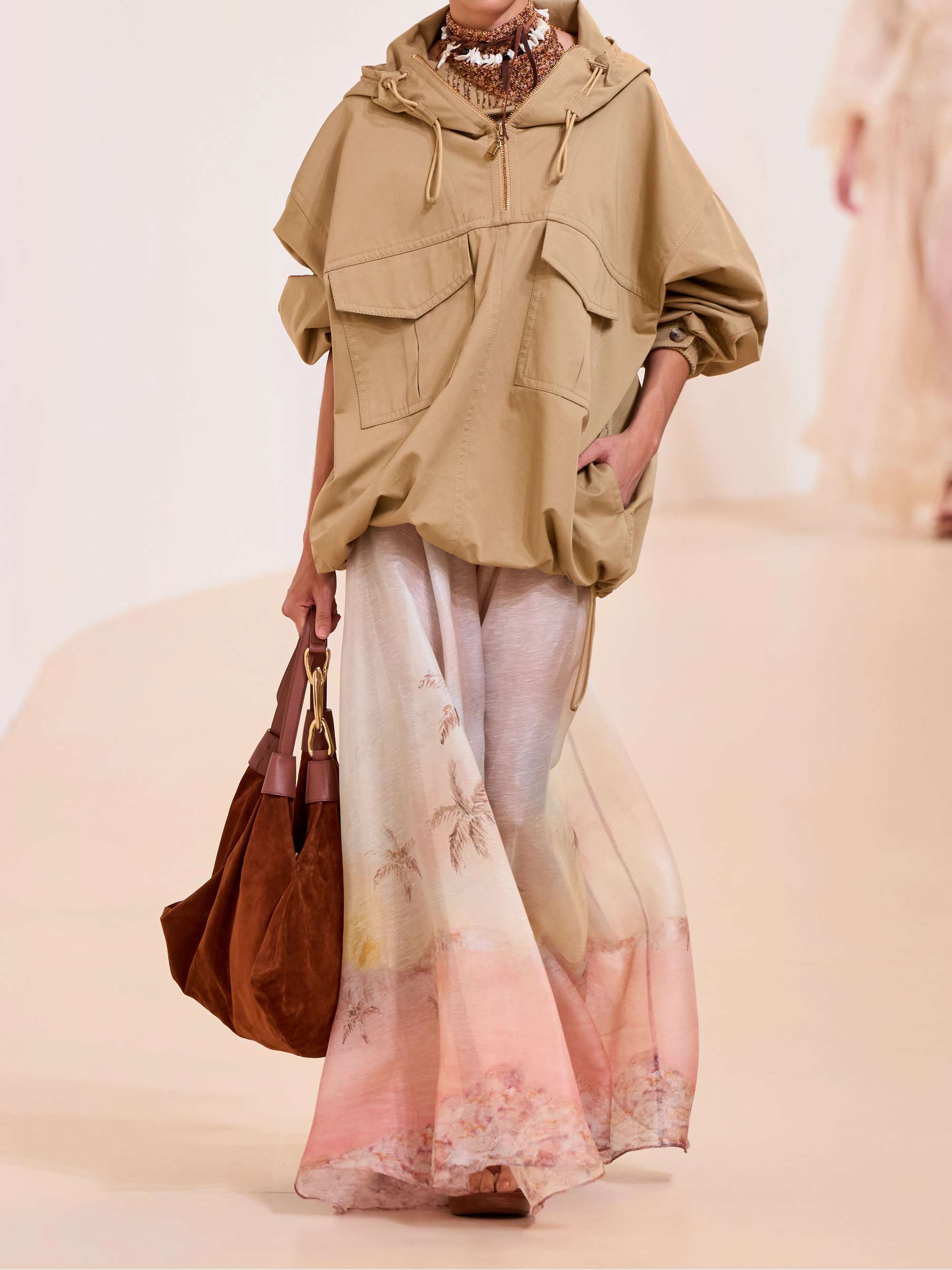Illuminate linen and silk-blend maxi skirt view