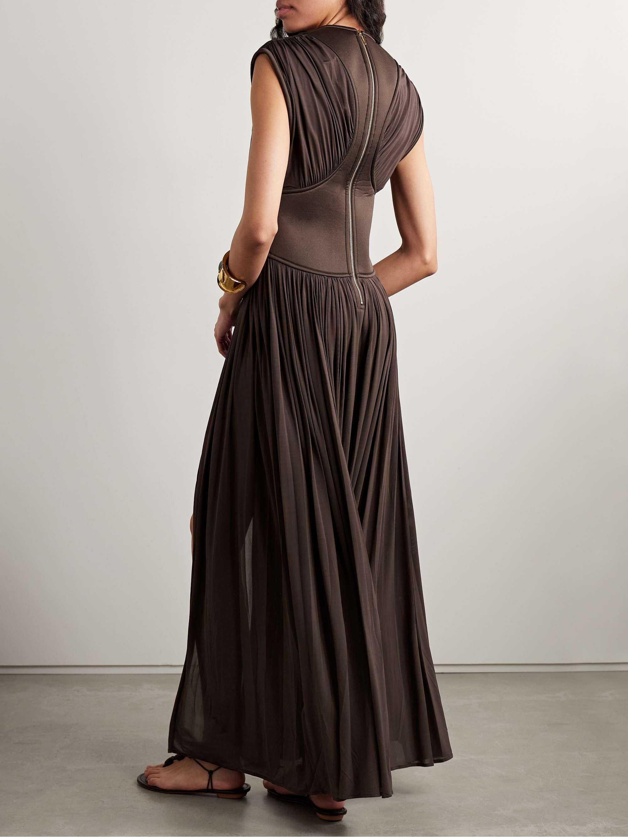 Illuminate gathered stretch-jersey maxi dress view