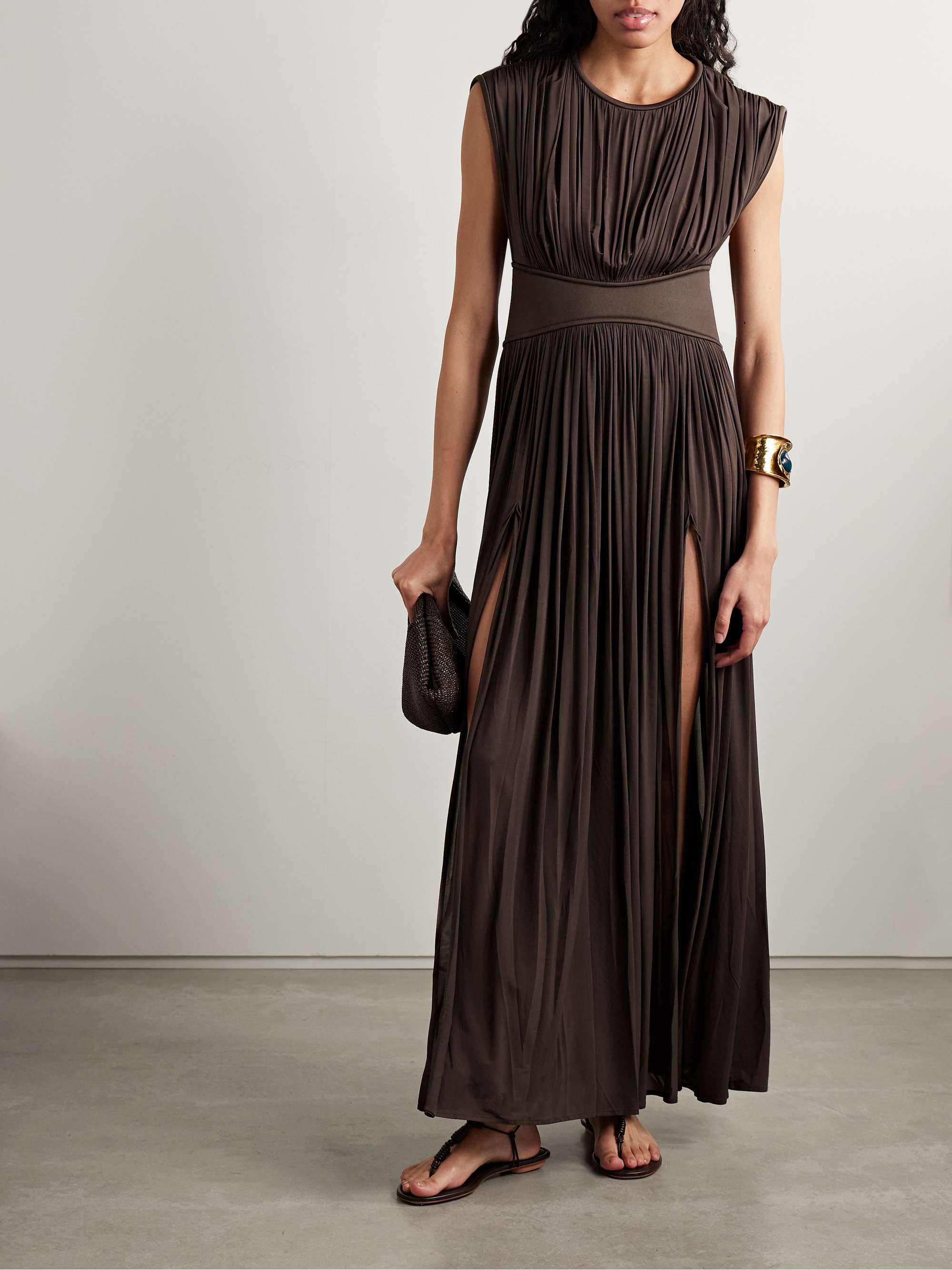 Illuminate gathered stretch-jersey maxi dress view