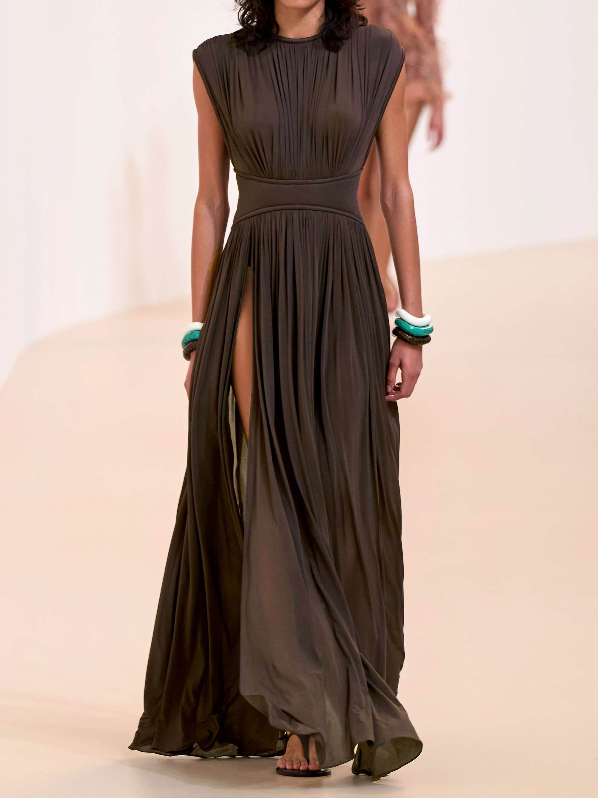 Illuminate gathered stretch-jersey maxi dress view
