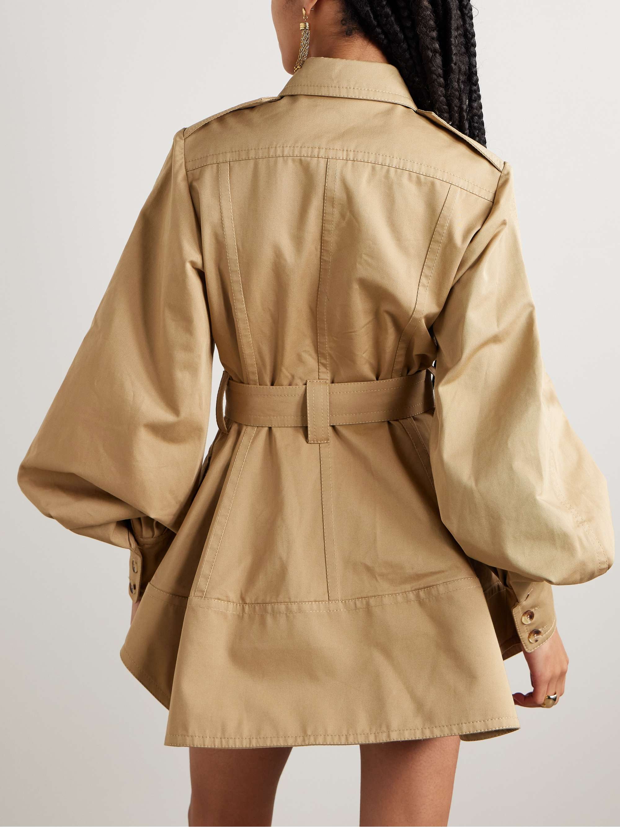Illuminate belted cotton-twill mini dress view