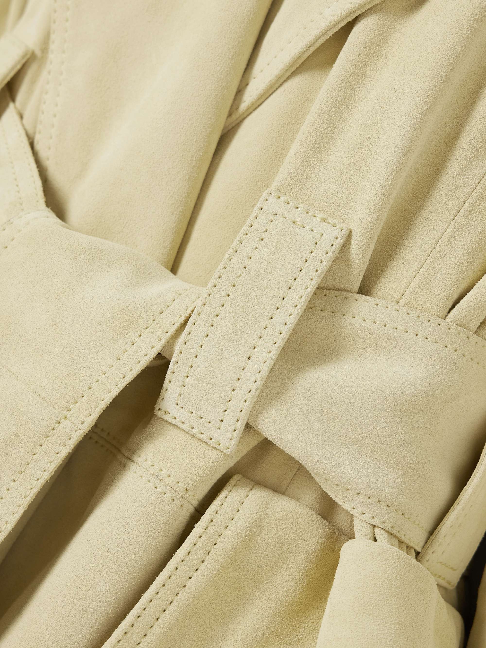 Cinzia belted suede trench coat view