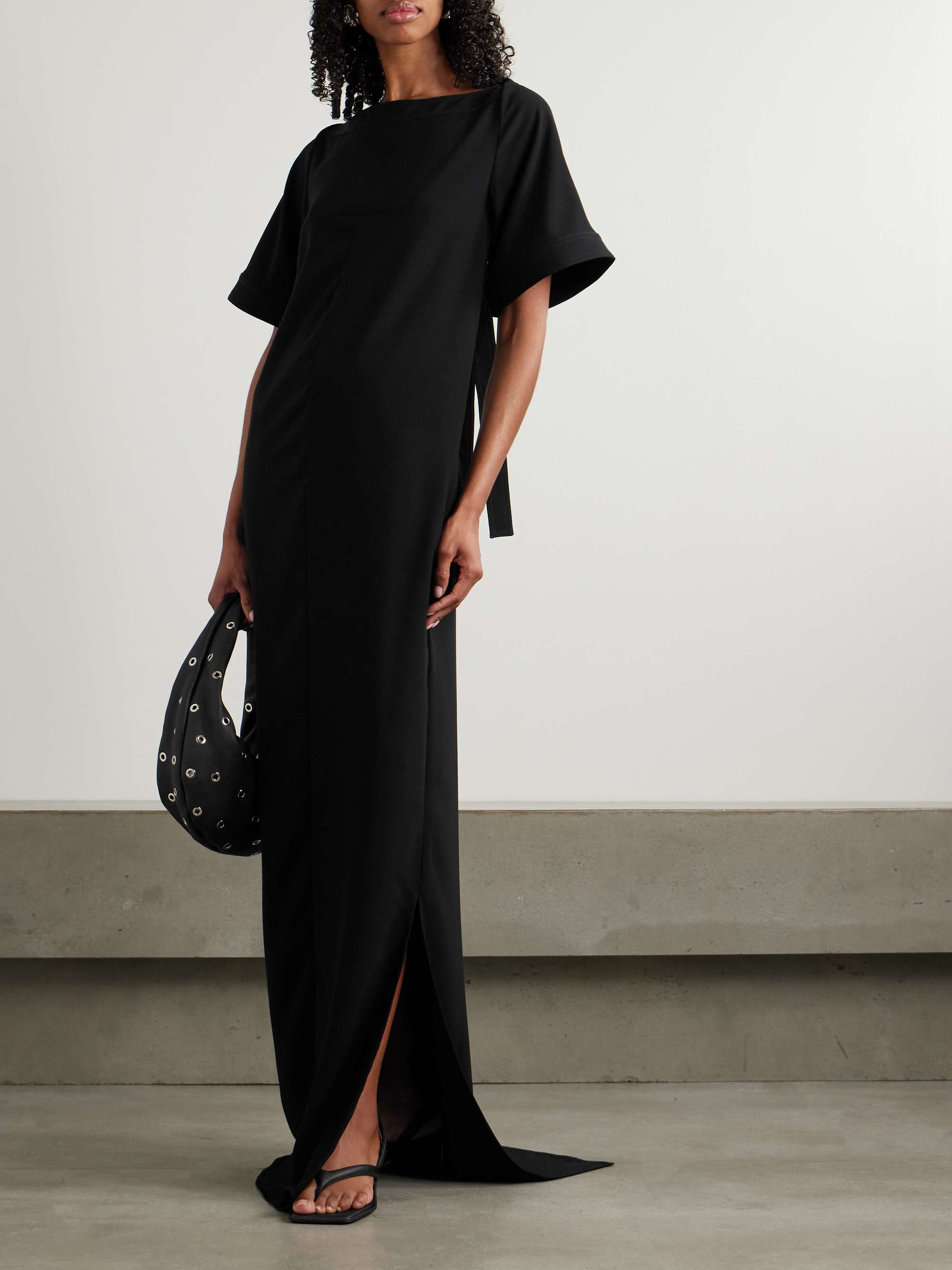 Clelia open-back crepe gown view