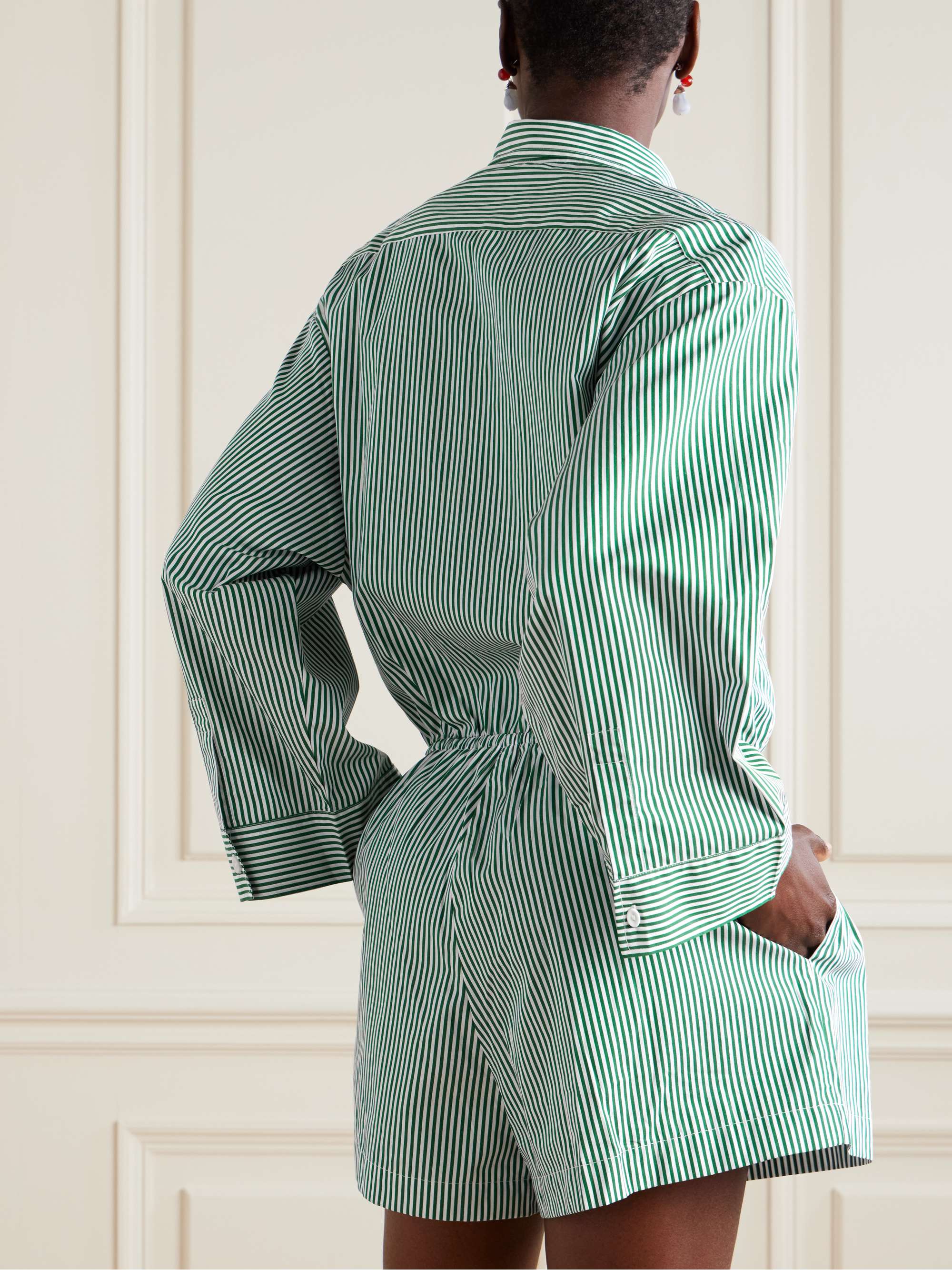 Freja striped cotton-blend poplin playsuit view