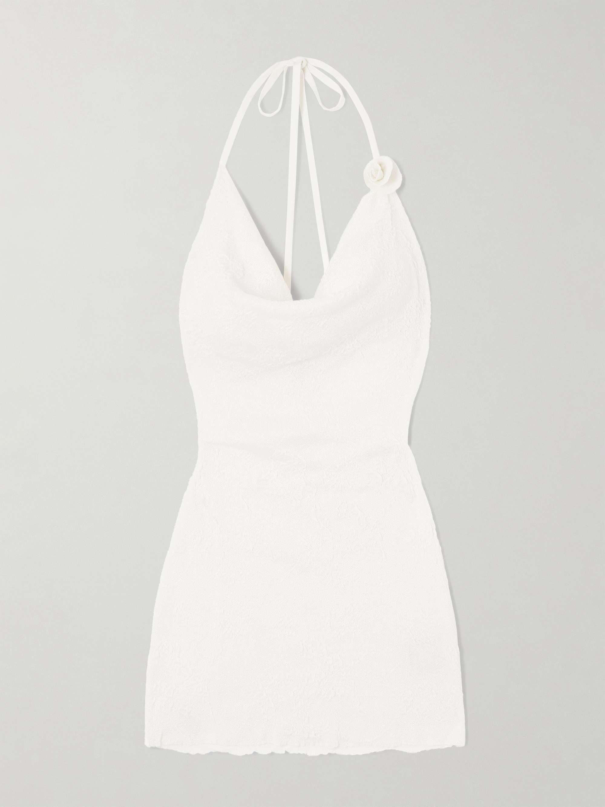 Tu Cariñito appliquéd draped jacquard mini dress view