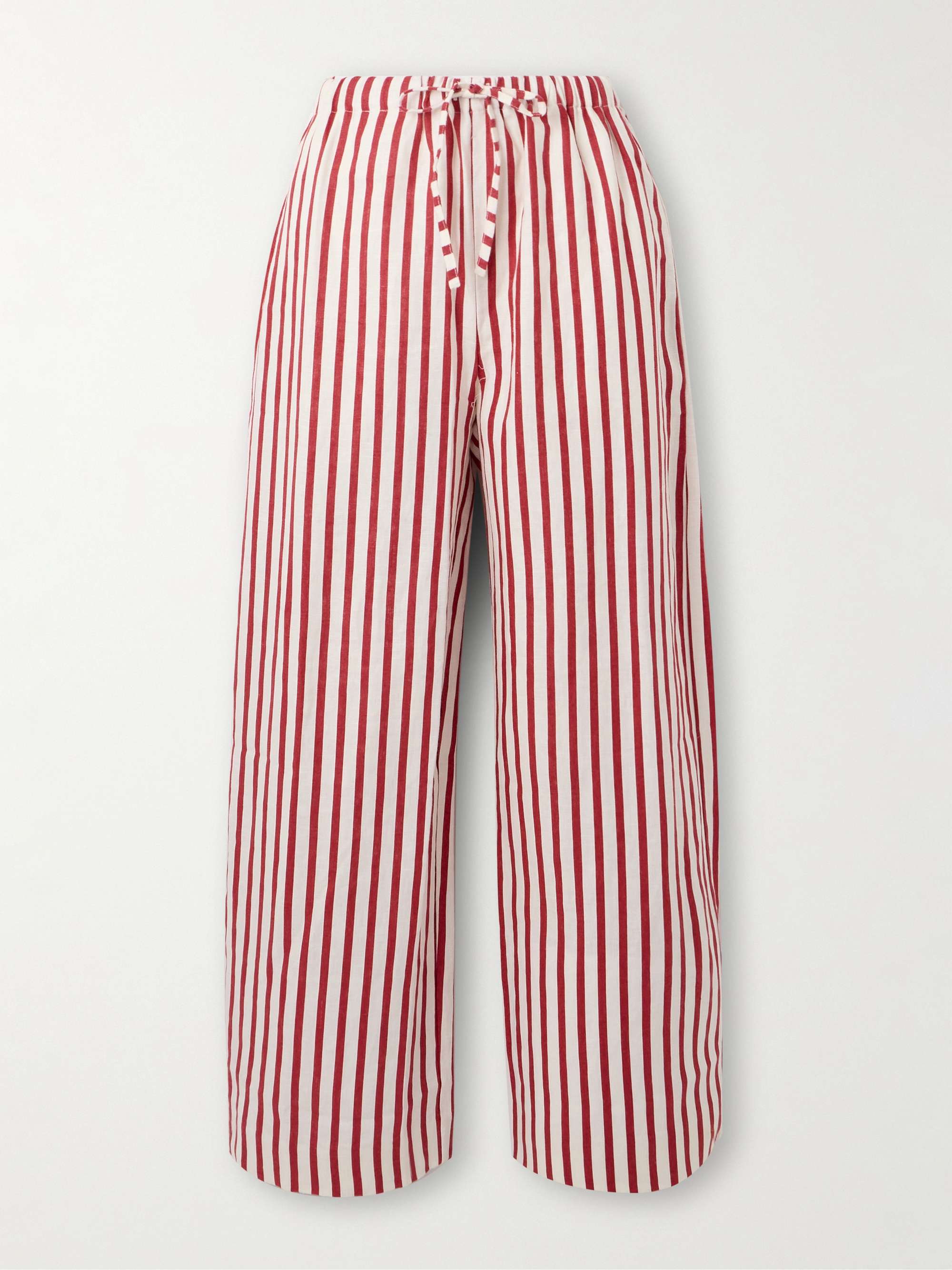 Jones striped linen wide-leg pants view