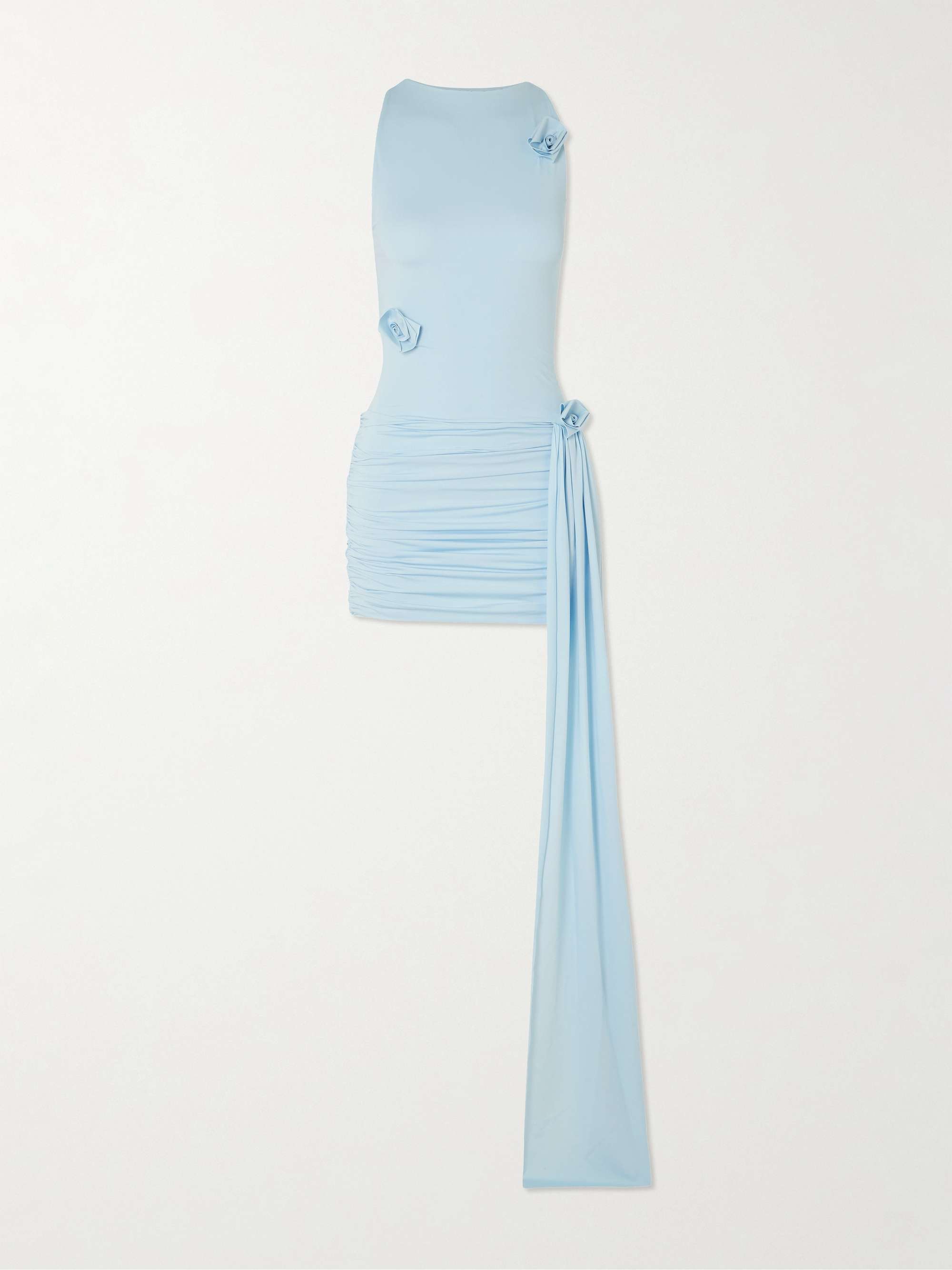 Azahar draped appliquéd stretch-jersey mini dress view