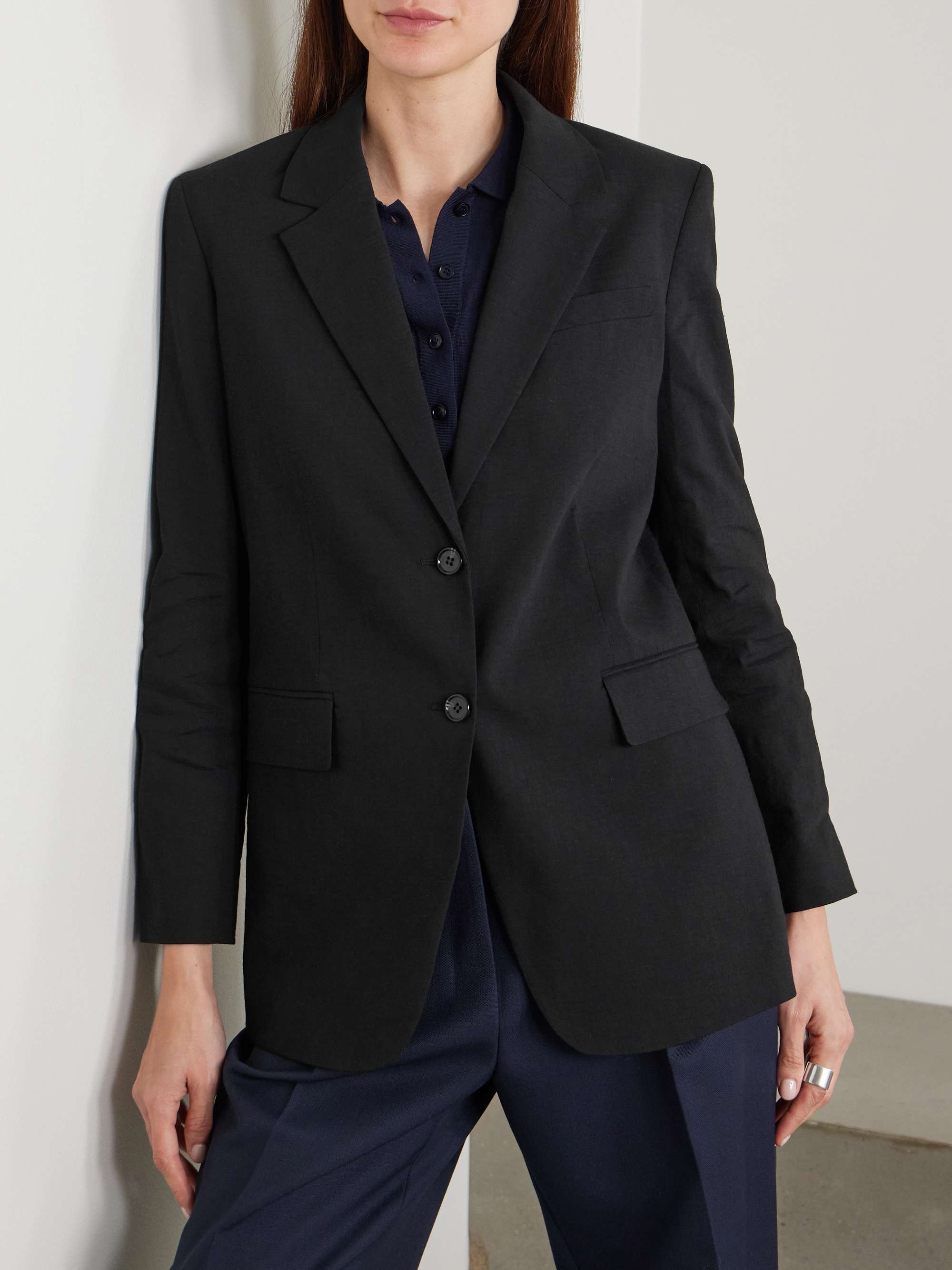 Linen-blend blazer view