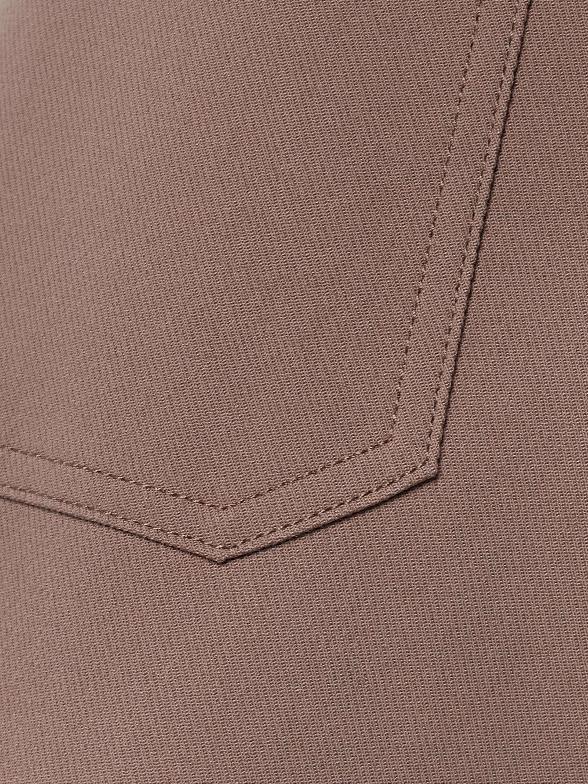 Belted cotton-blend twill straight-leg pants view