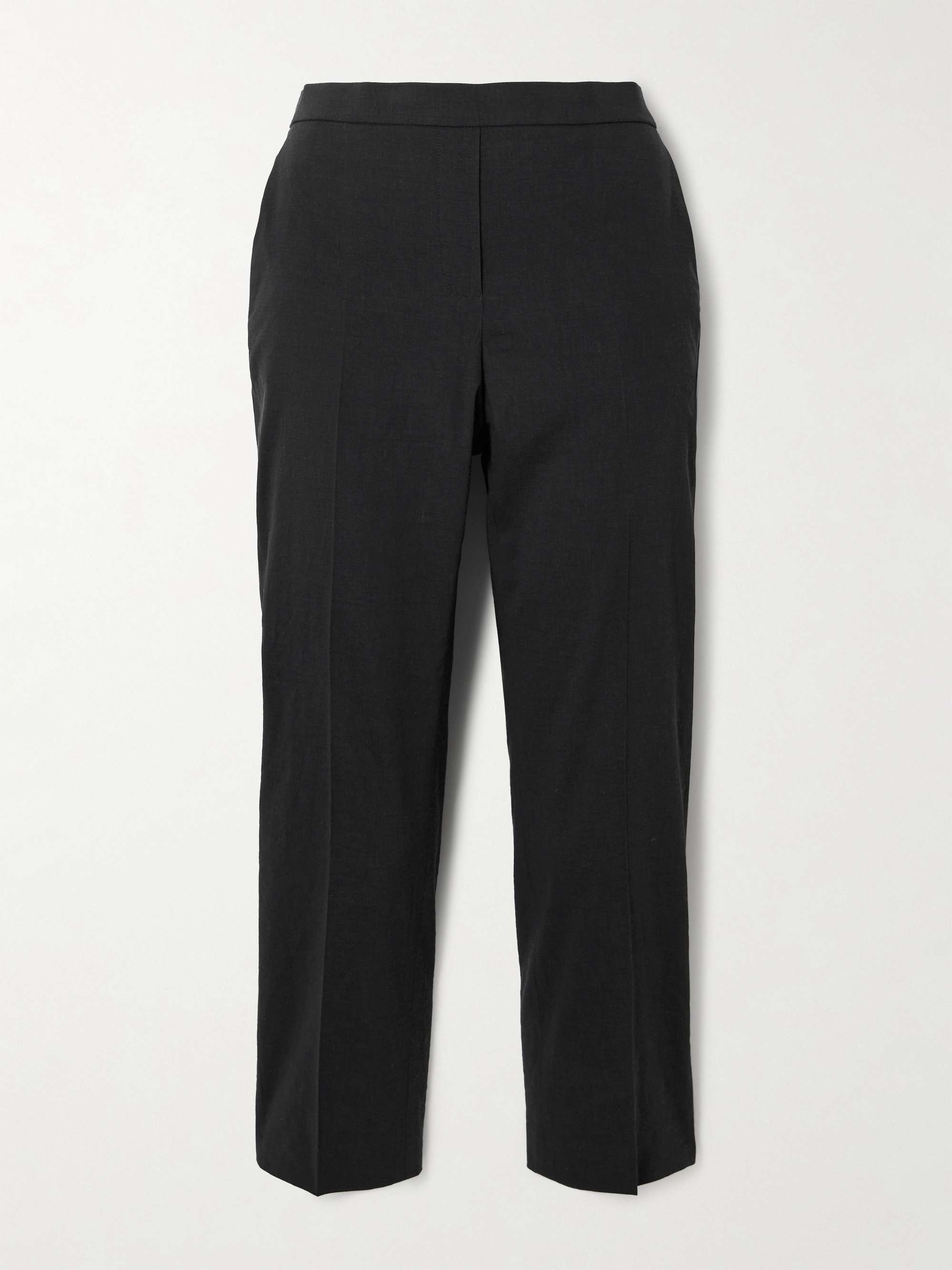 Treeca stretch linen-blend straight-leg pants view