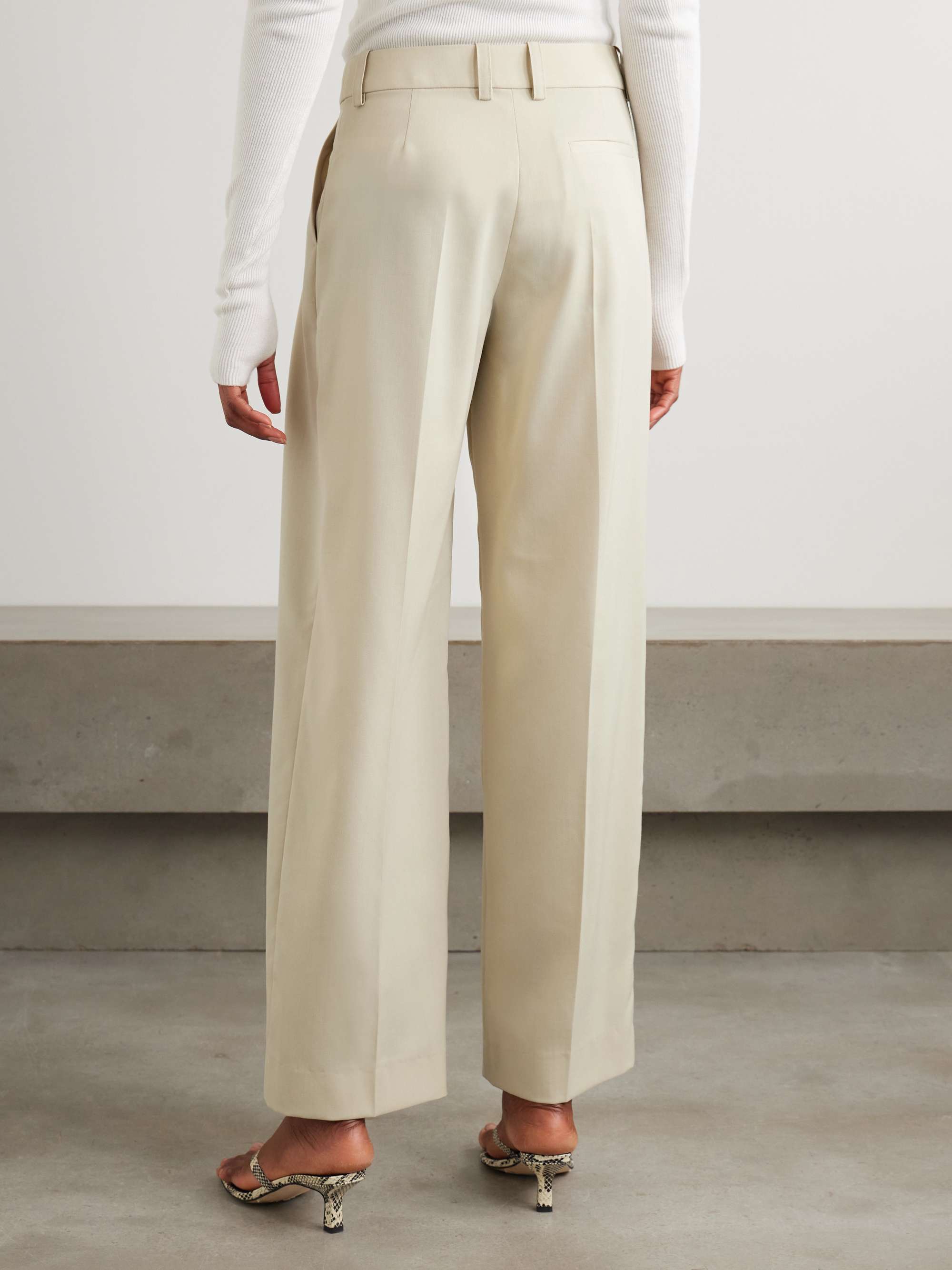 Daytona pleated grain de poudre wide-leg pants view