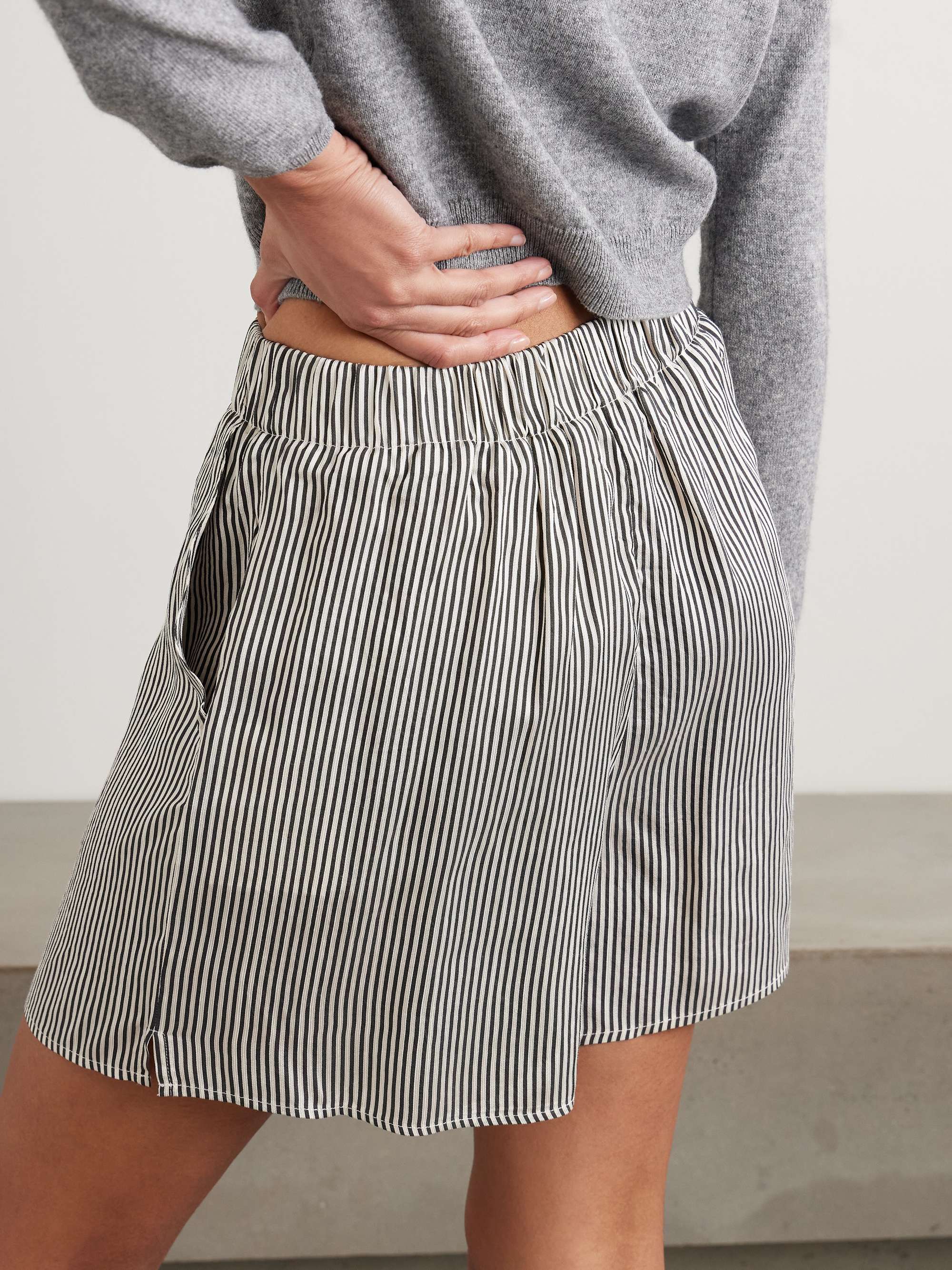 Lui embroidered striped woven shorts view
