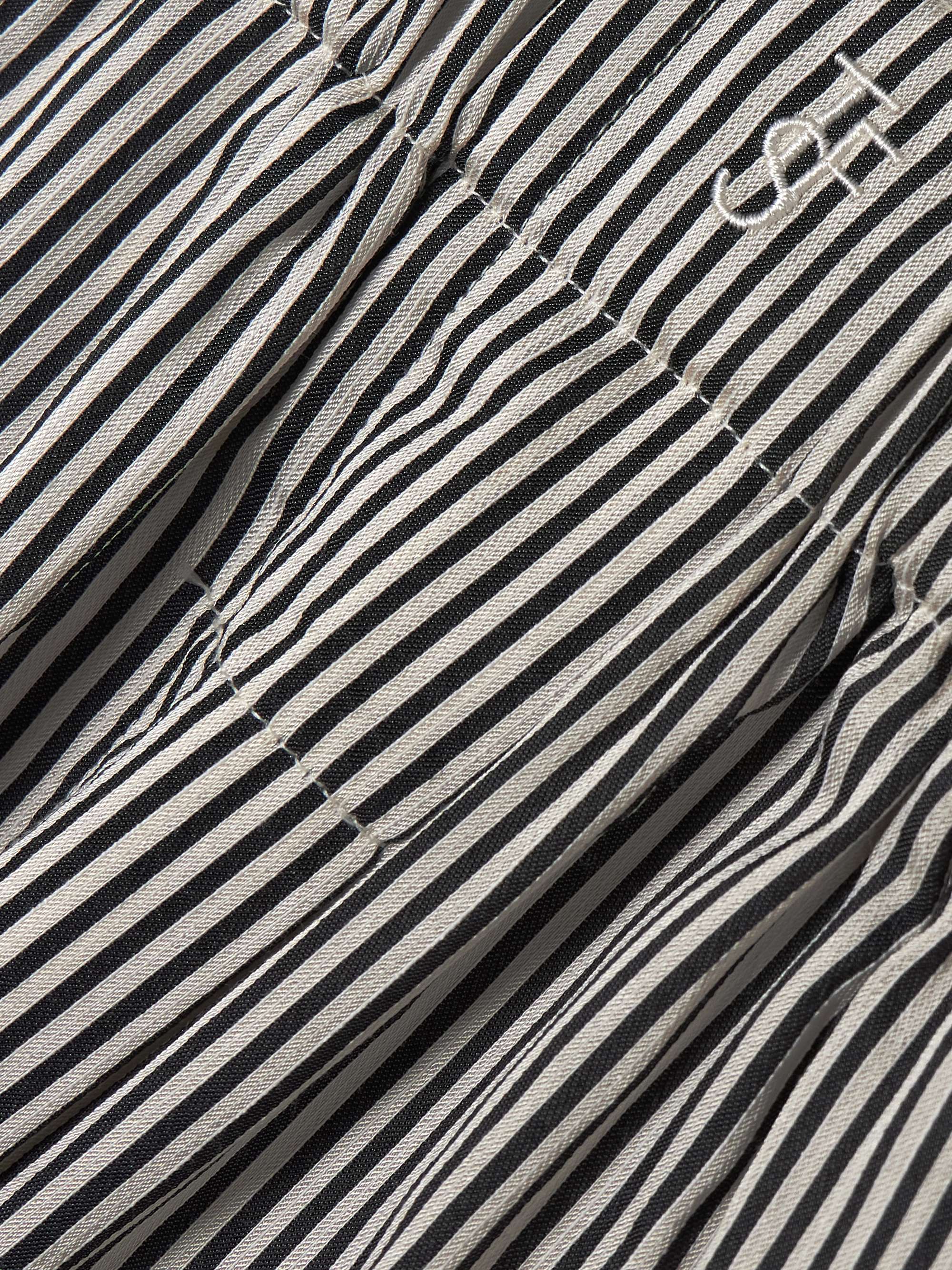Lui embroidered striped woven shorts view