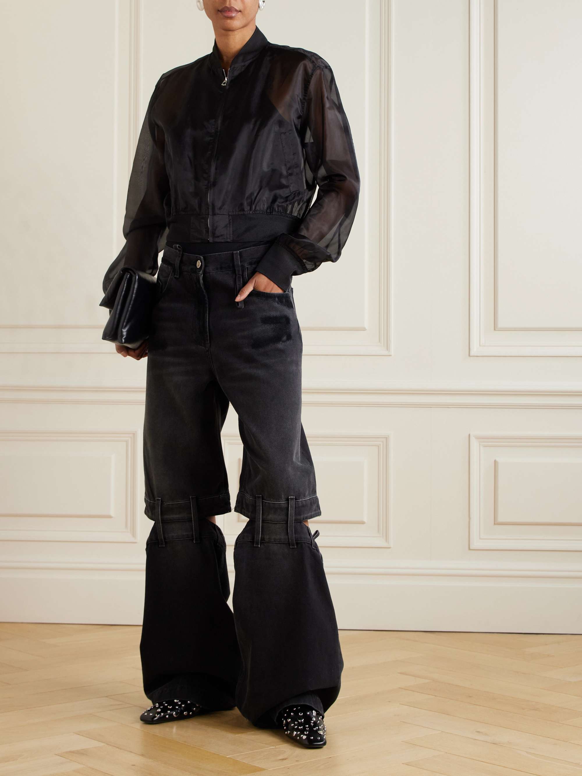 Micky silk-blend organza bomber jacket view