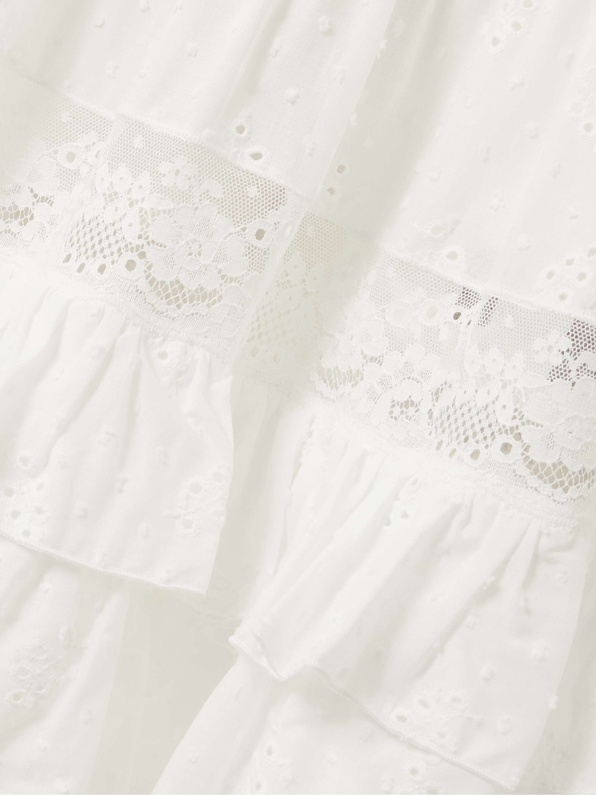 Tina tiered ruffled lace-trimmed broderie anglaise cotton maxi skirt view