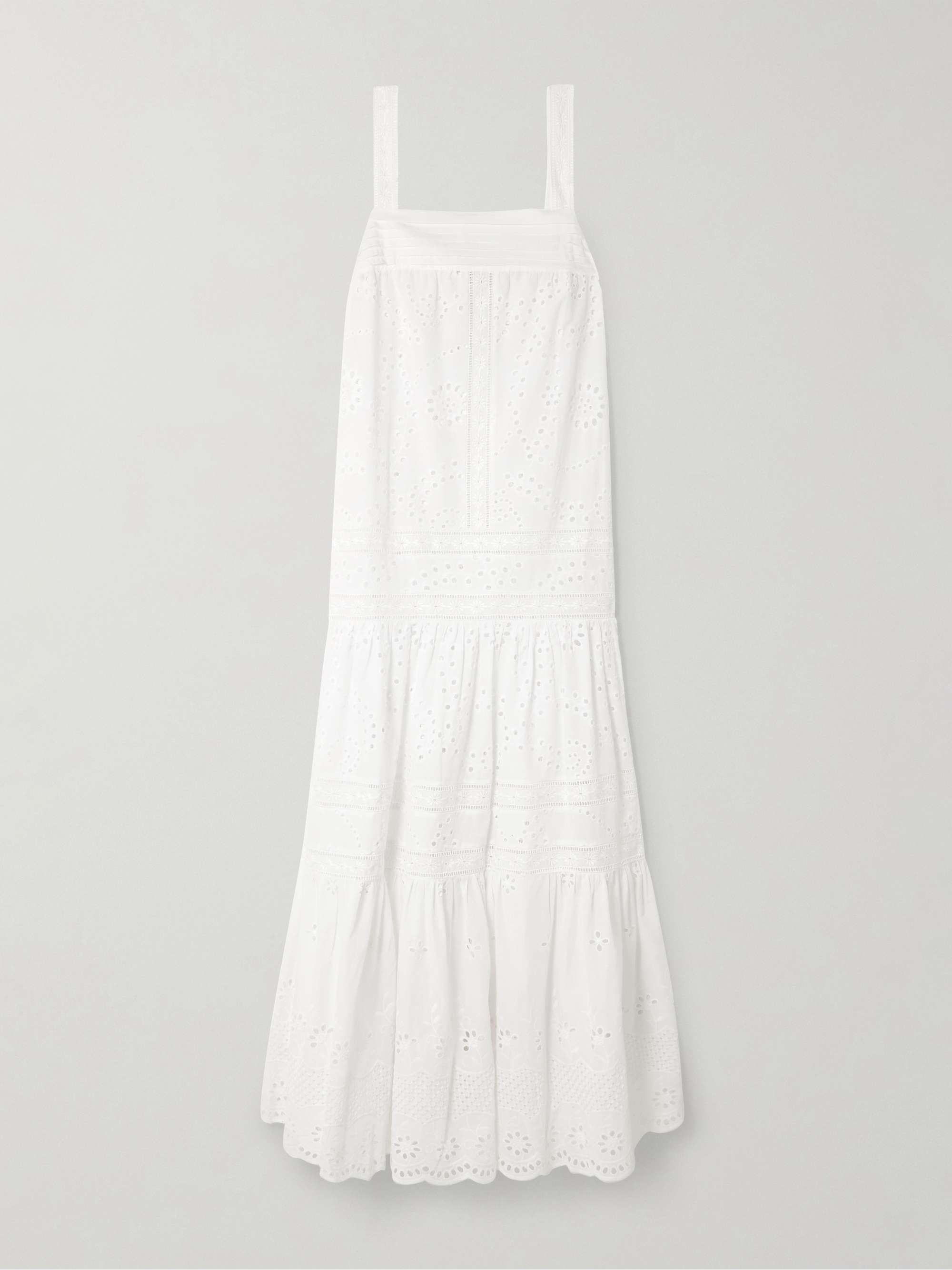 Populonia tiered scalloped broderie anglaise cotton maxi dress view