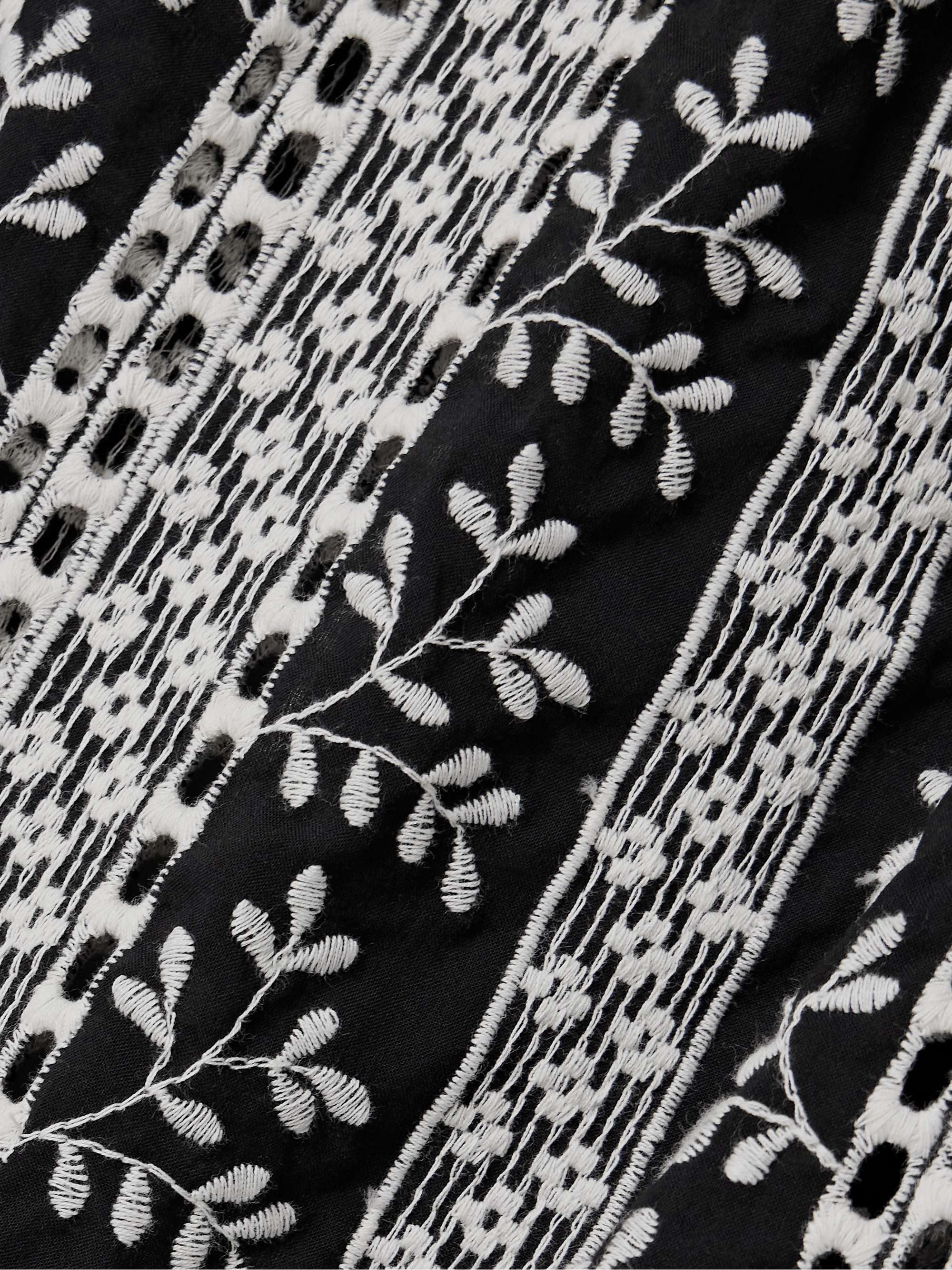 Fiocchini lace-trimmed embroidered cotton-voile midi dress view