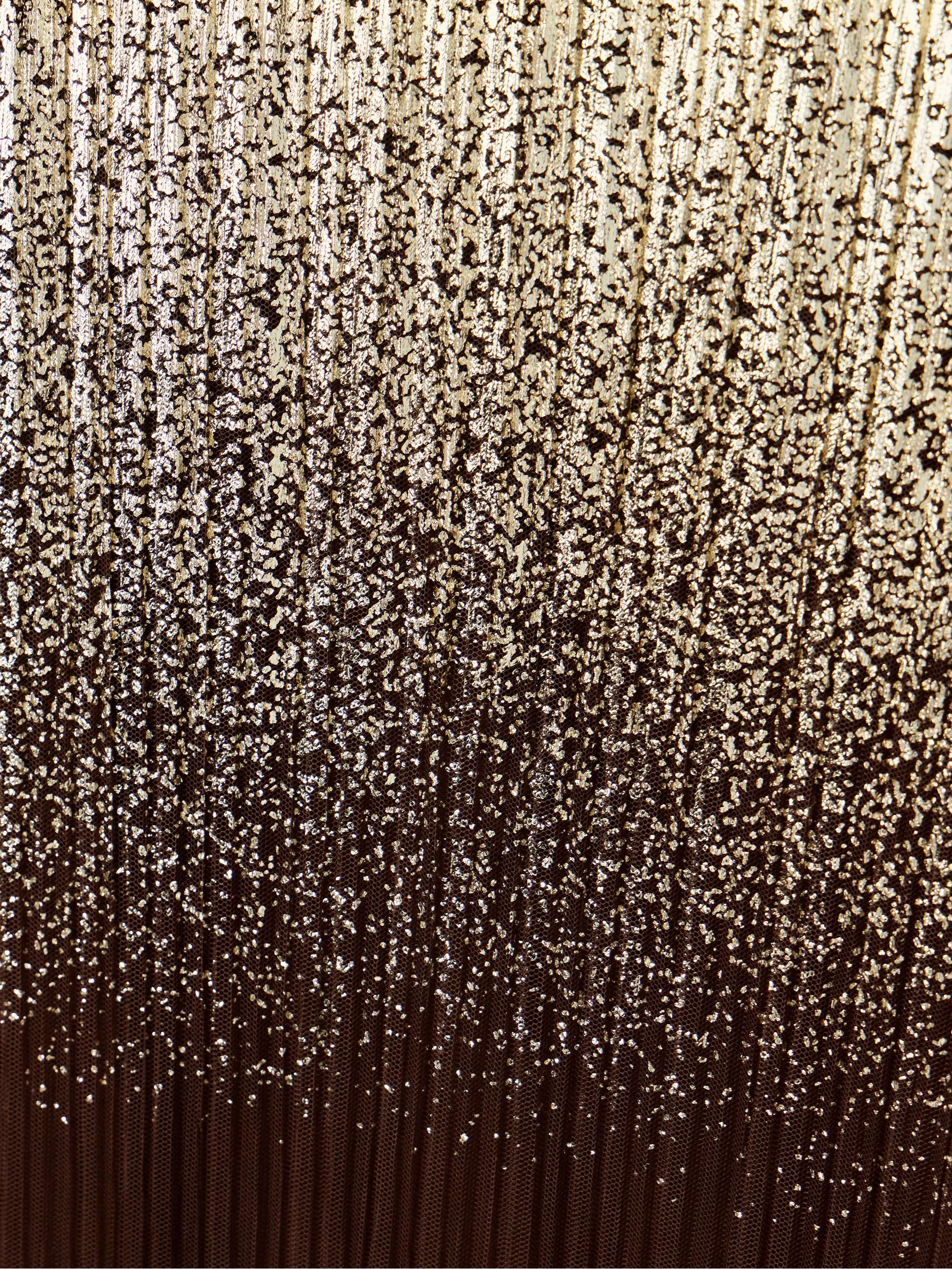 Cocoon metallic plissé-tulle gown view