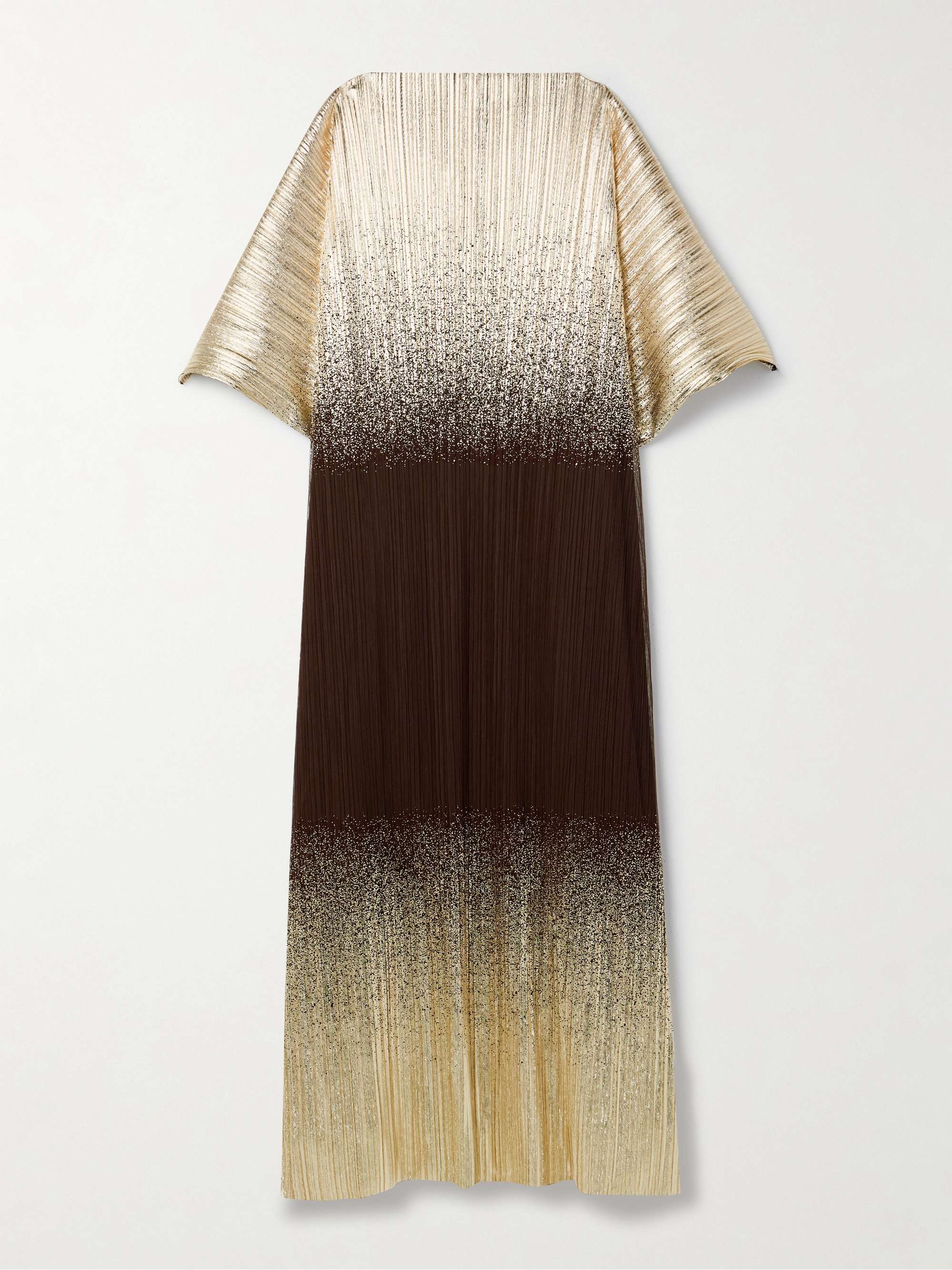 Cocoon metallic plissé-tulle gown view