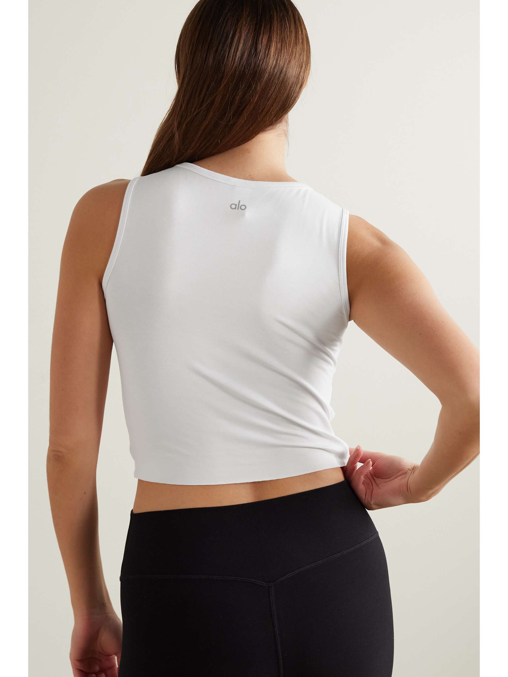 Cover cropped draped stretch-jersey tank view