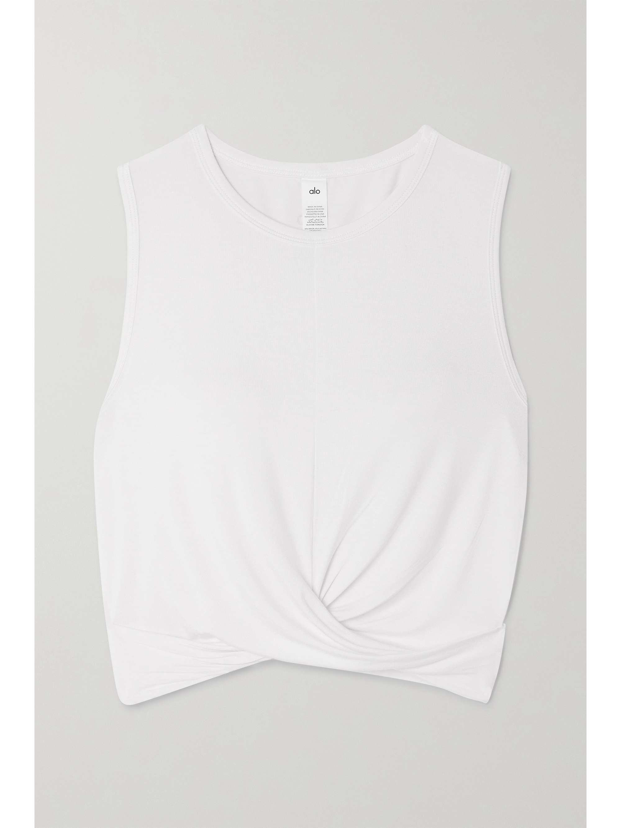 Cover cropped draped stretch-jersey tank view