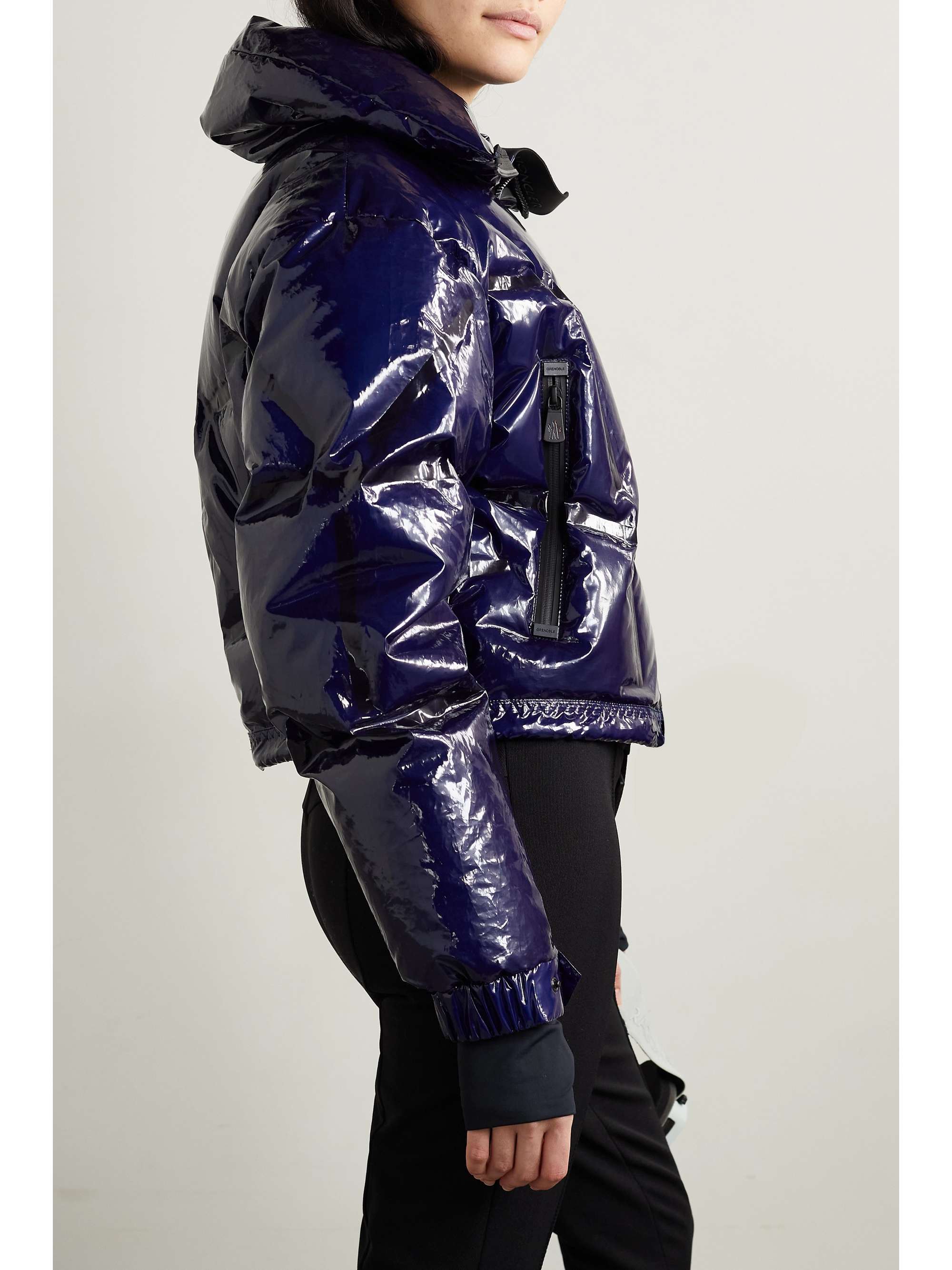 Siguret cropped hooded quilted down ski jacket view