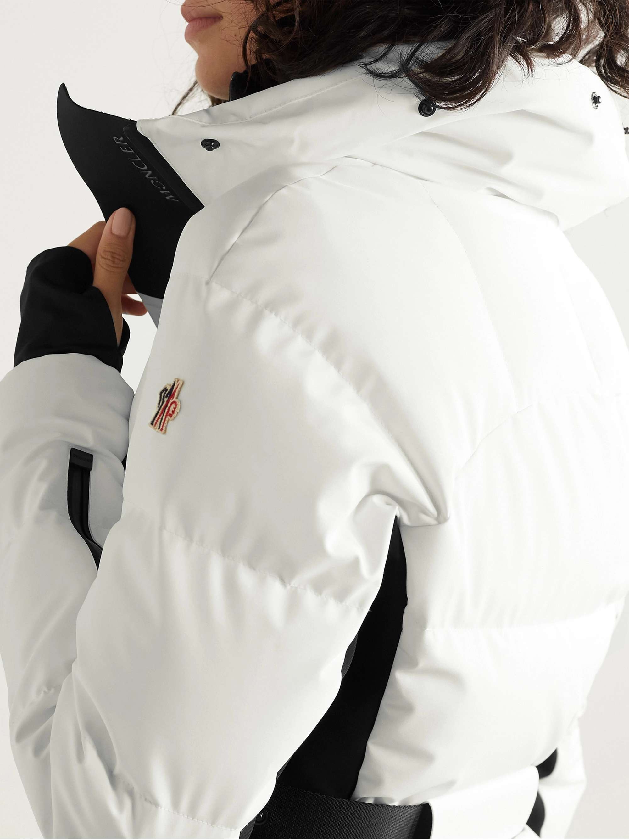 Guyane hooded jersey-trimmed quilted shell down jacket view