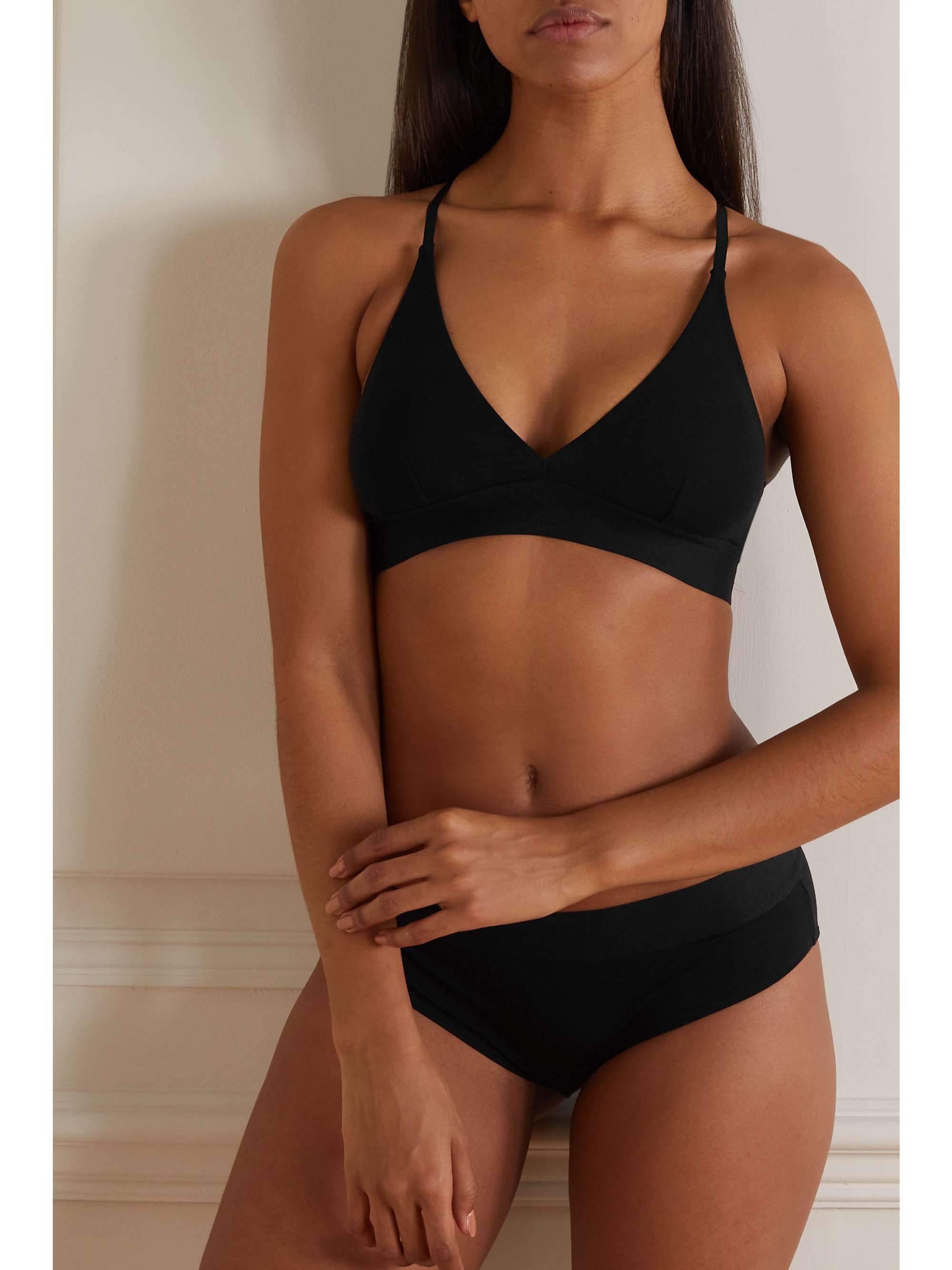 + NET SUSTAIN Hadlee stretch organic Pima cotton soft-cup triangle bra view