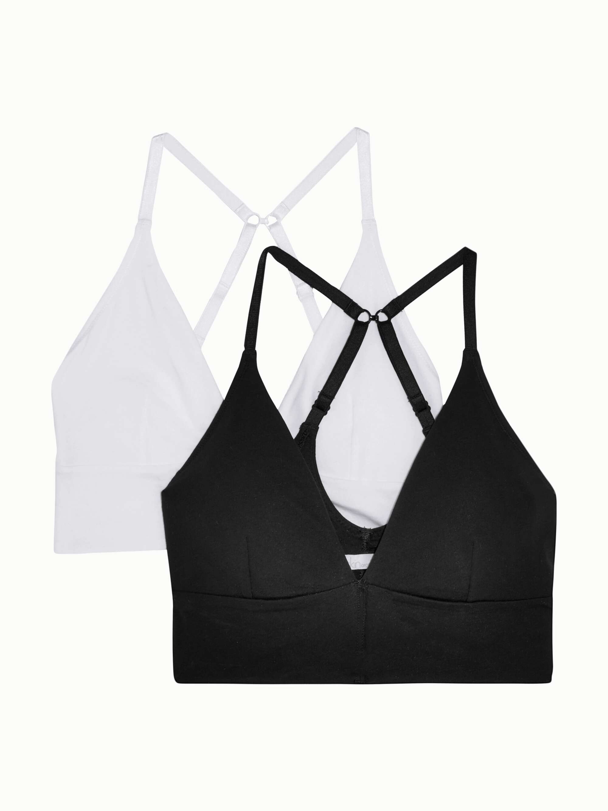 + NET SUSTAIN Helen set of two organic Pima cotton-blend jersey soft-cup triangle bras view