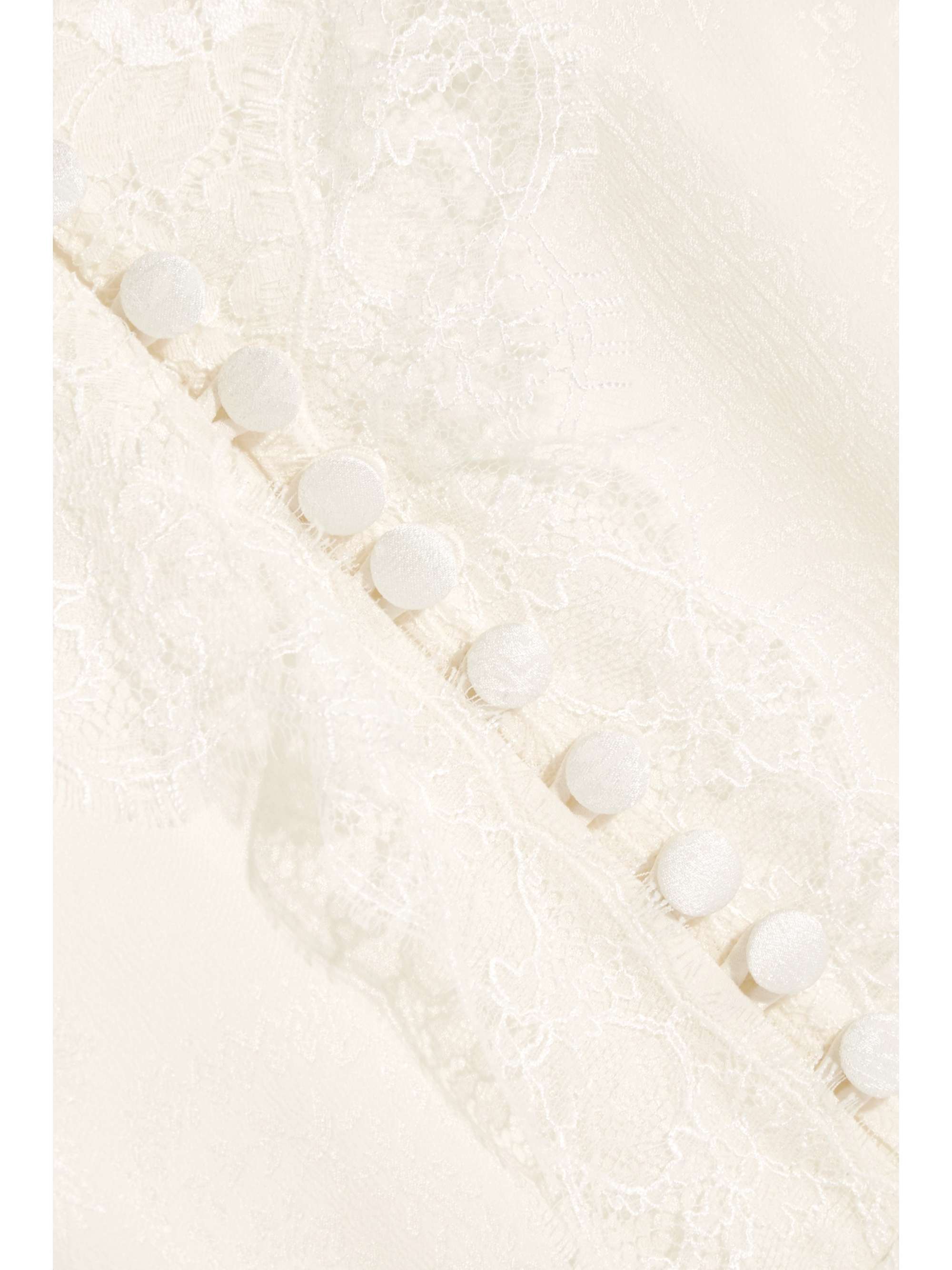 Lace-paneled silk-jacquard midi dress view