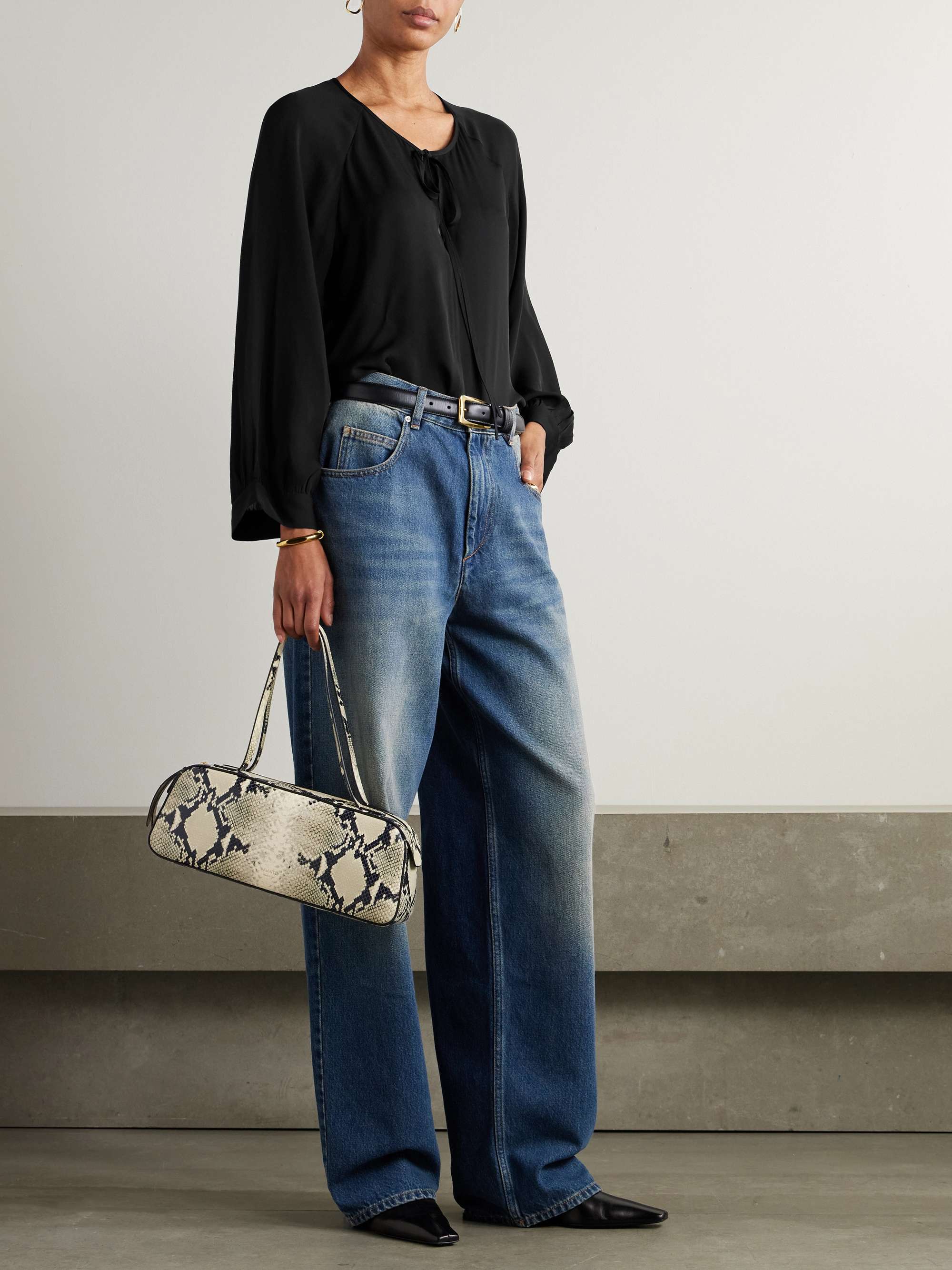 Acadia silk-chiffon blouse view