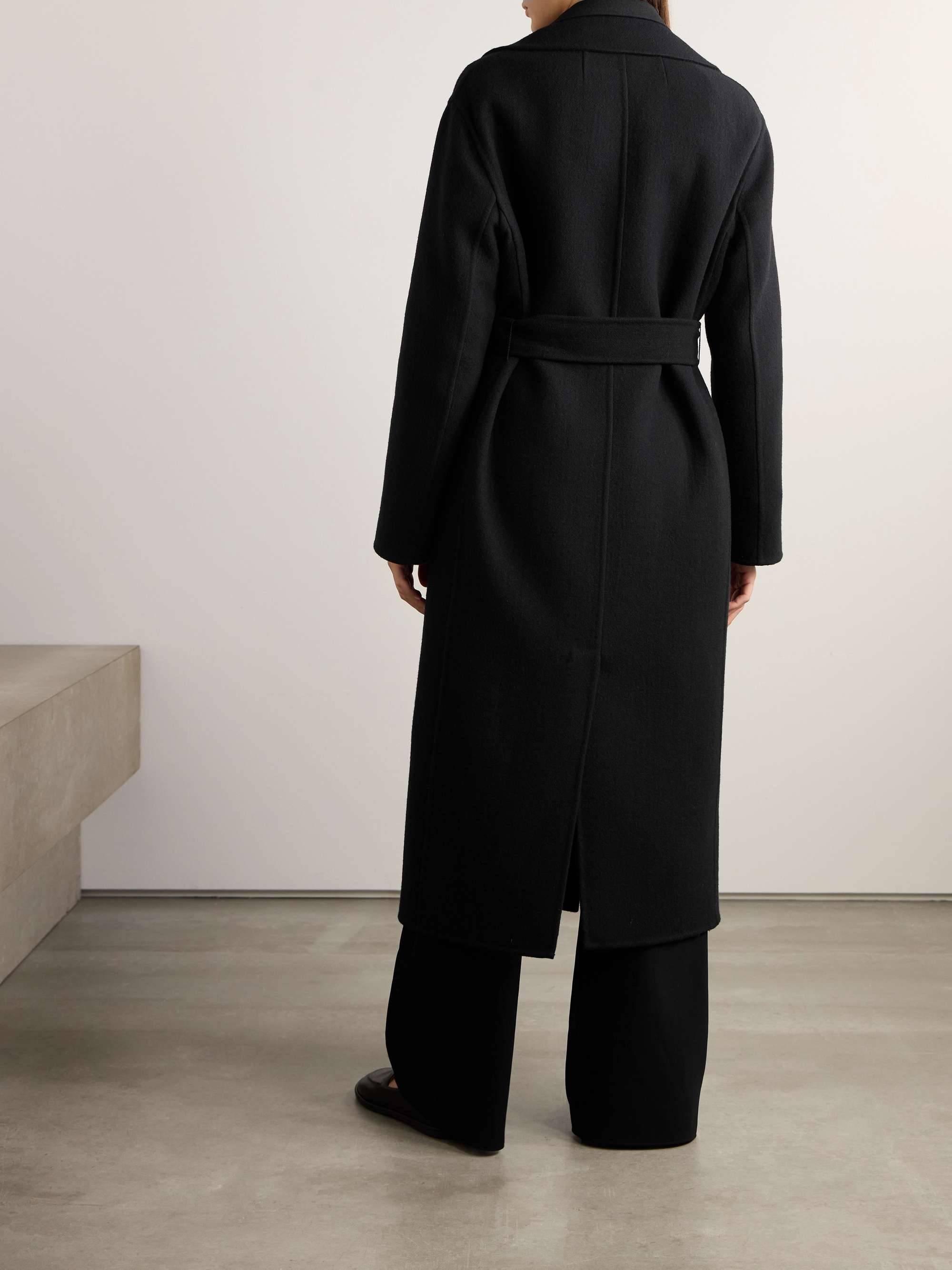 Essentials Malika belted wool-blend felt coat view