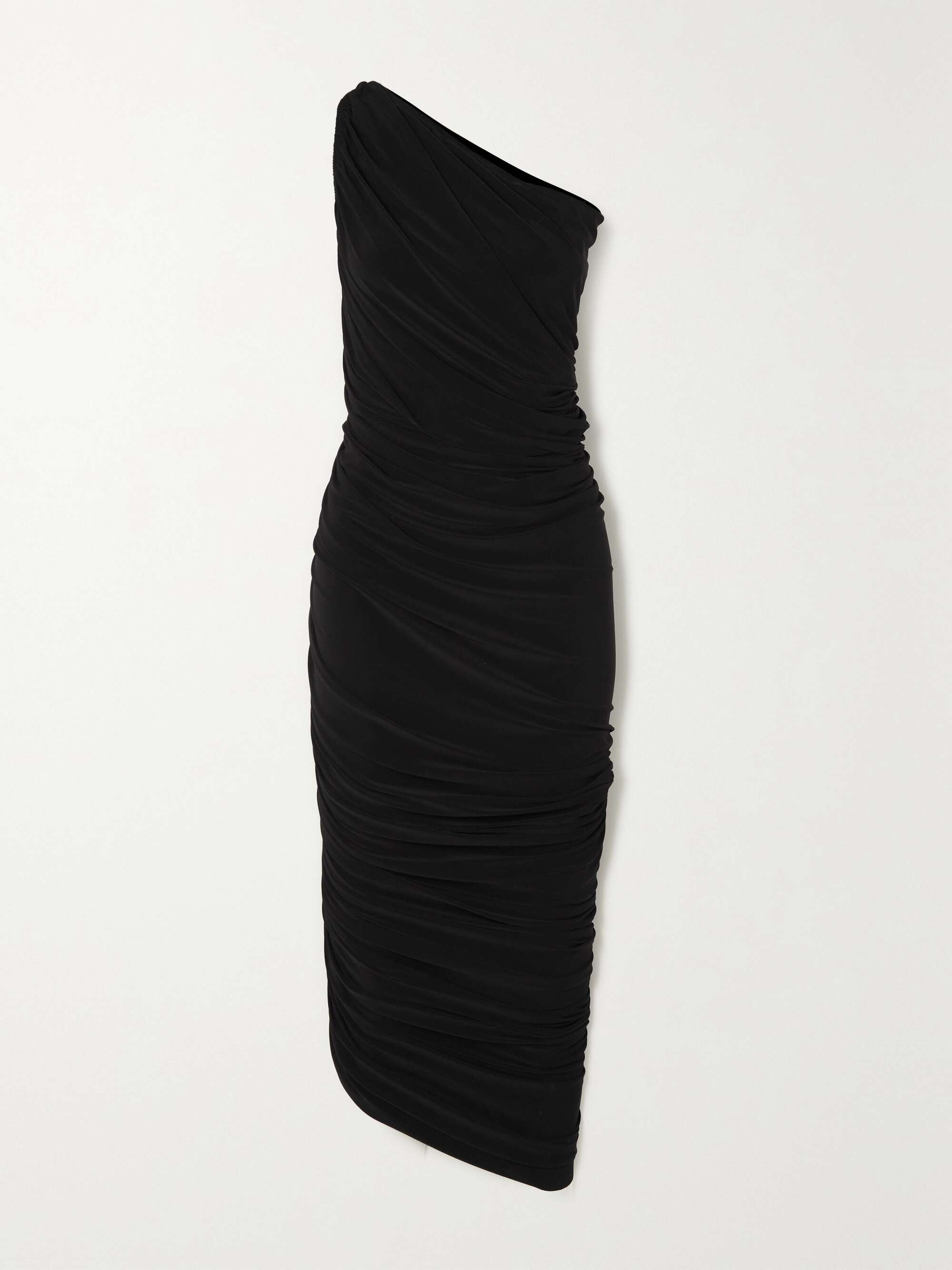 Diana one-shoulder ruched stretch-jersey gown view