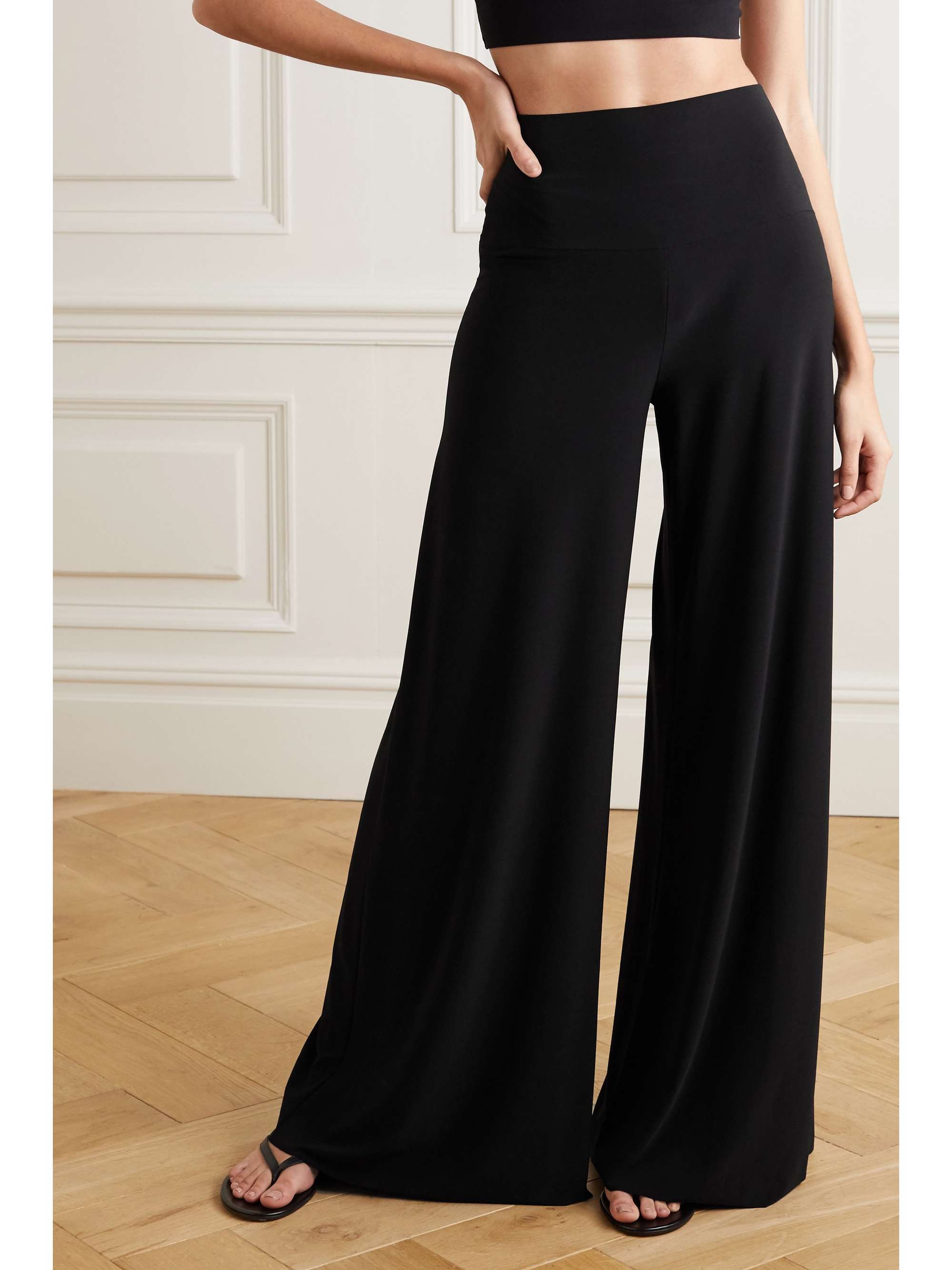Elephant stretch-jersey wide-leg pants view