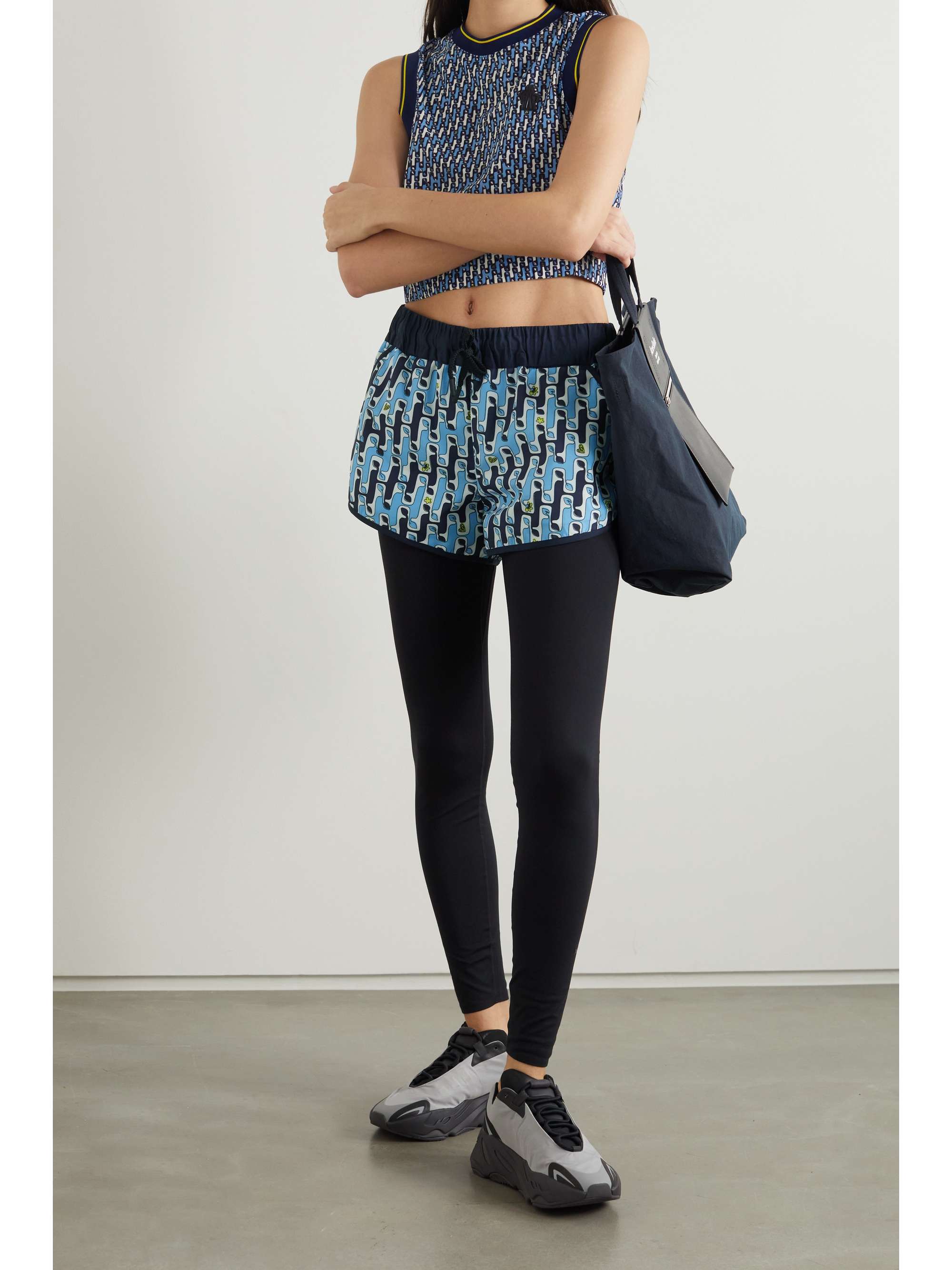 Printed shell shorts view