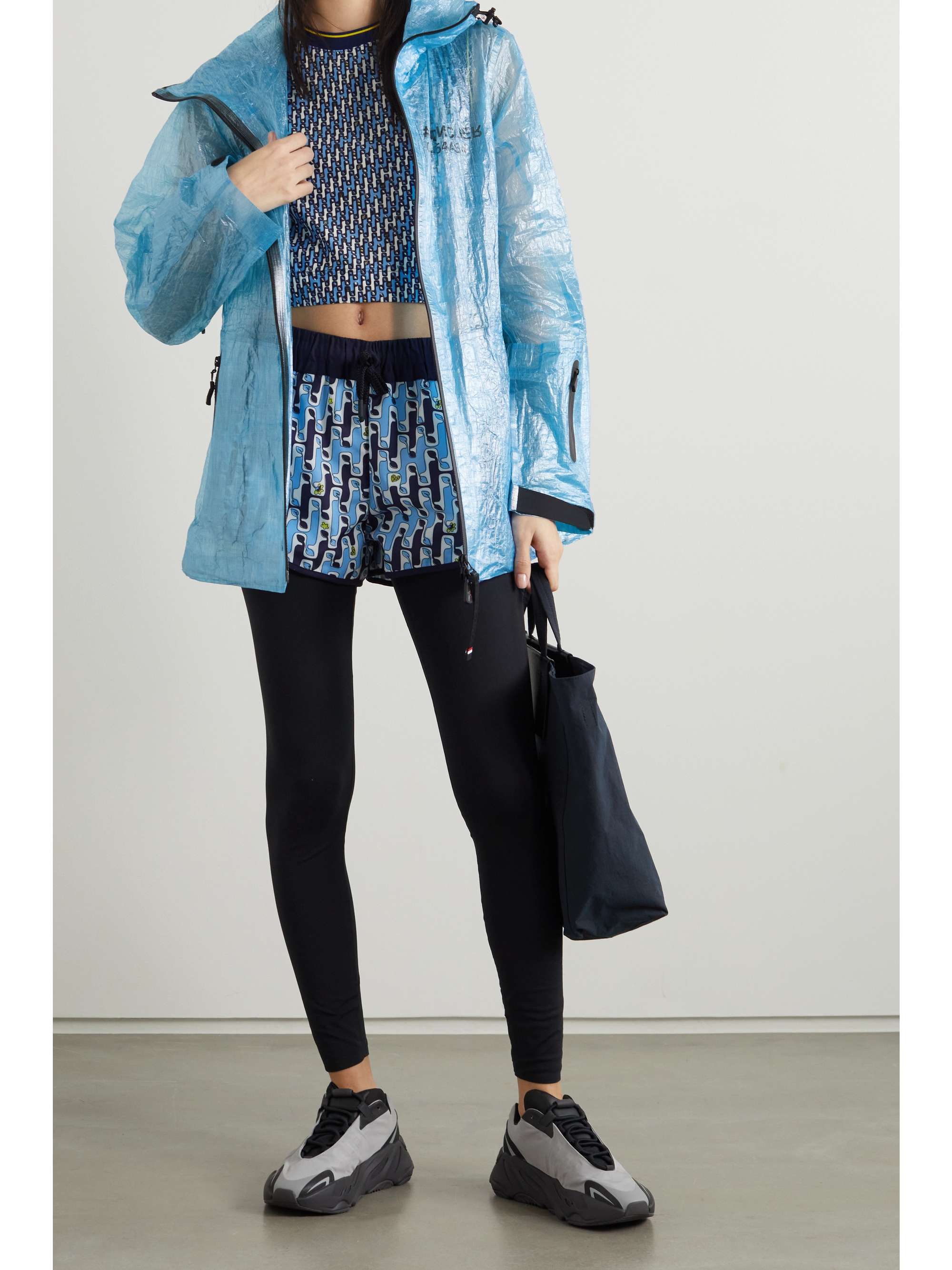 Landry hooded printed crinkled-PVC jacket view