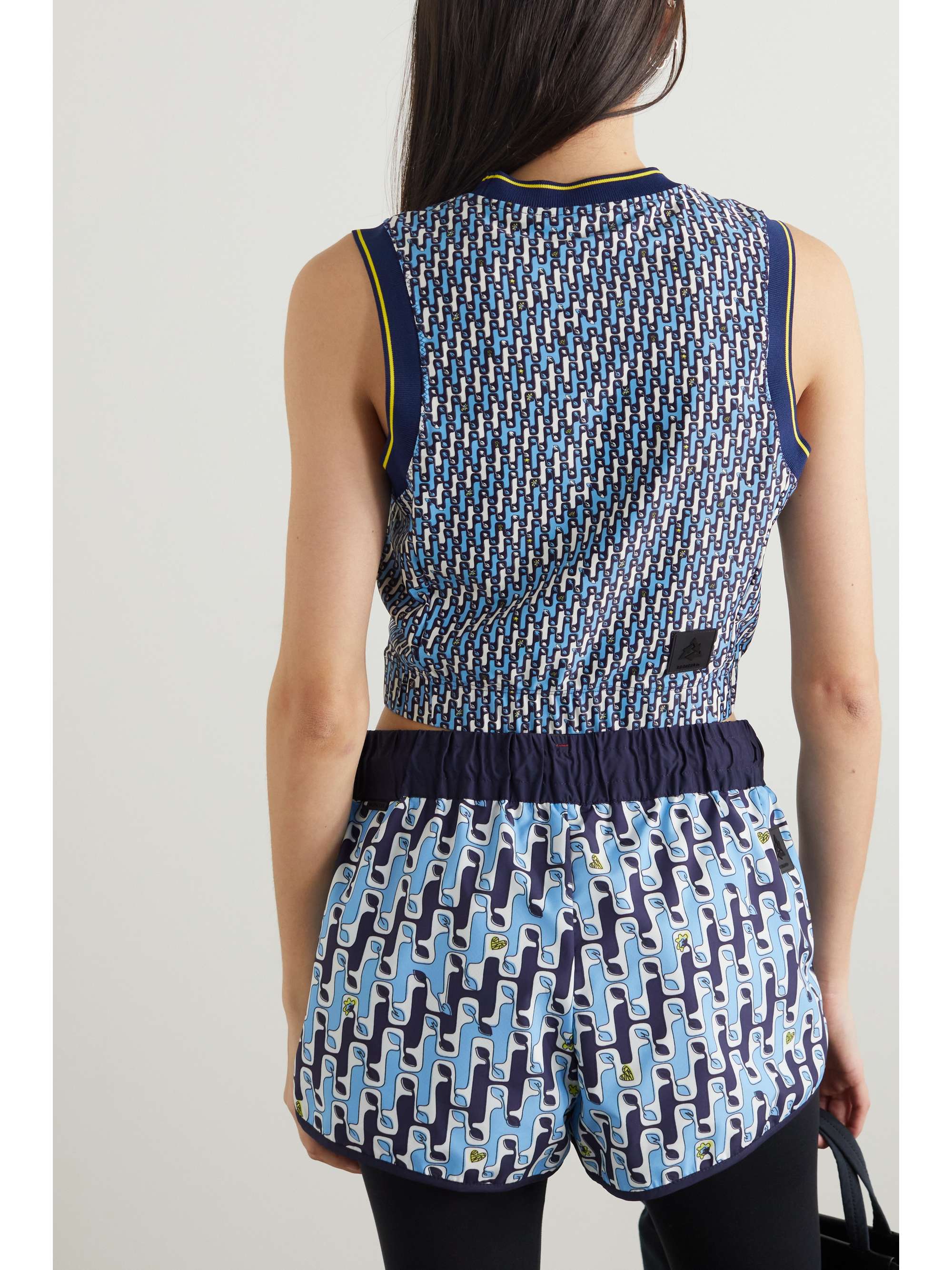 Cropped printed stretch-jersey tank view