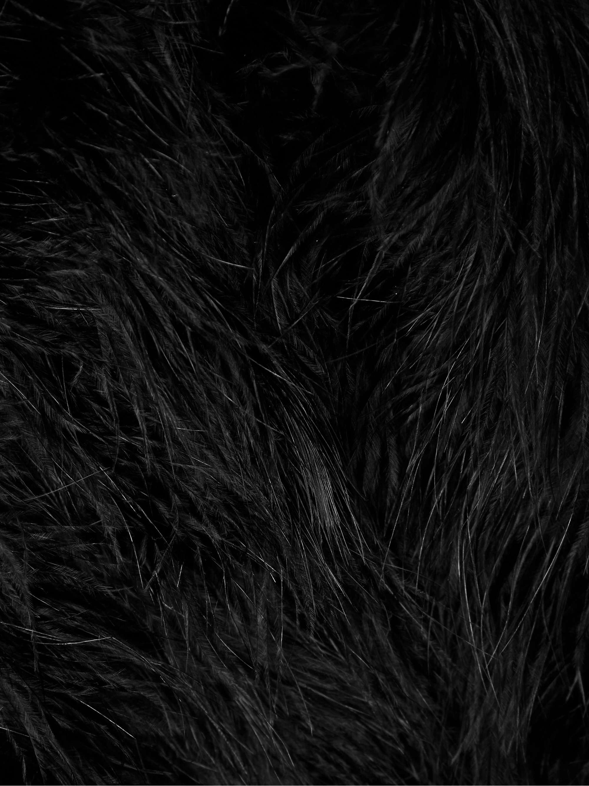 Cropped feathered satin jacket view