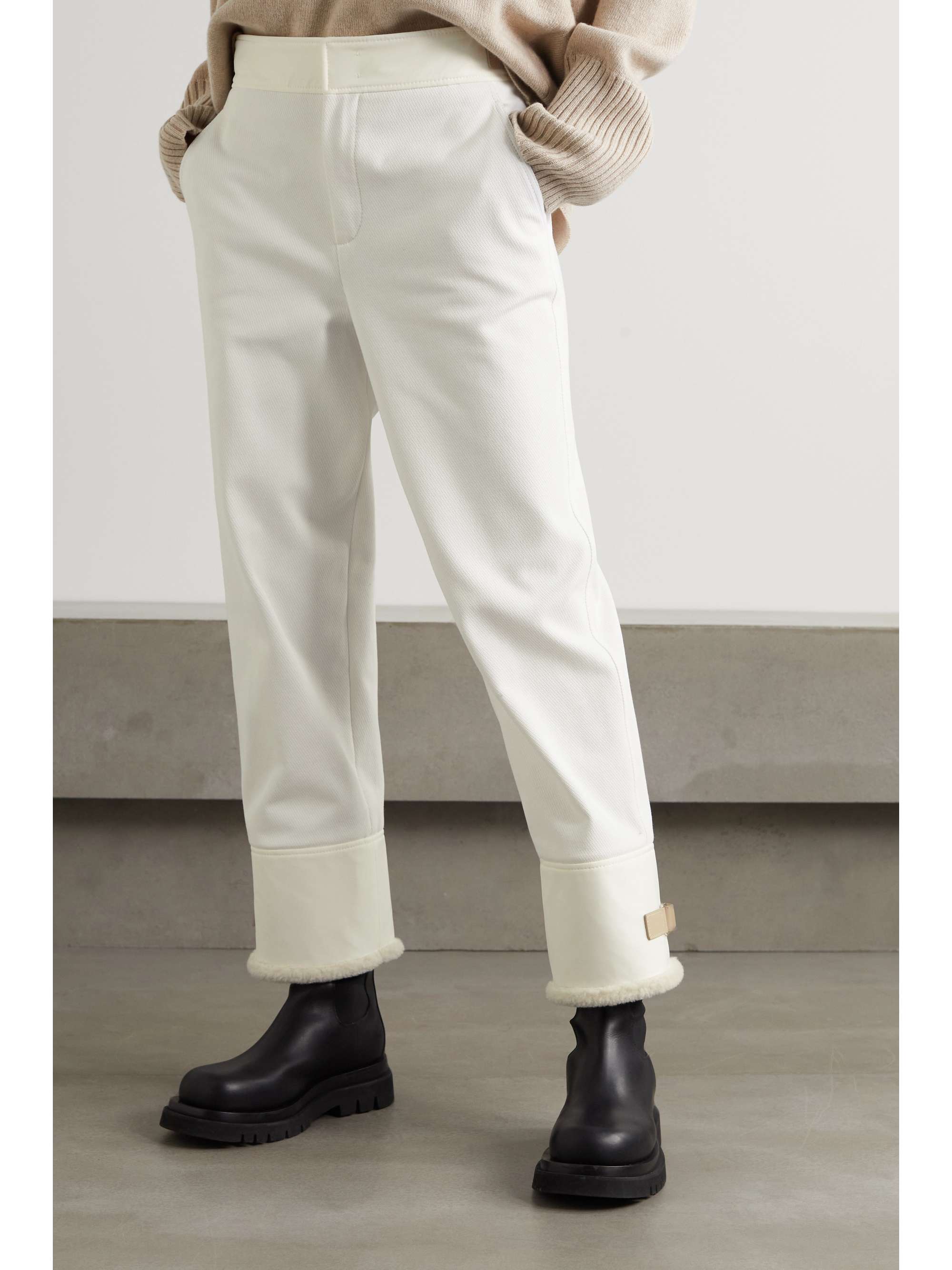 Andes faux shearling-lined cotton-blend twill straight-leg pants view